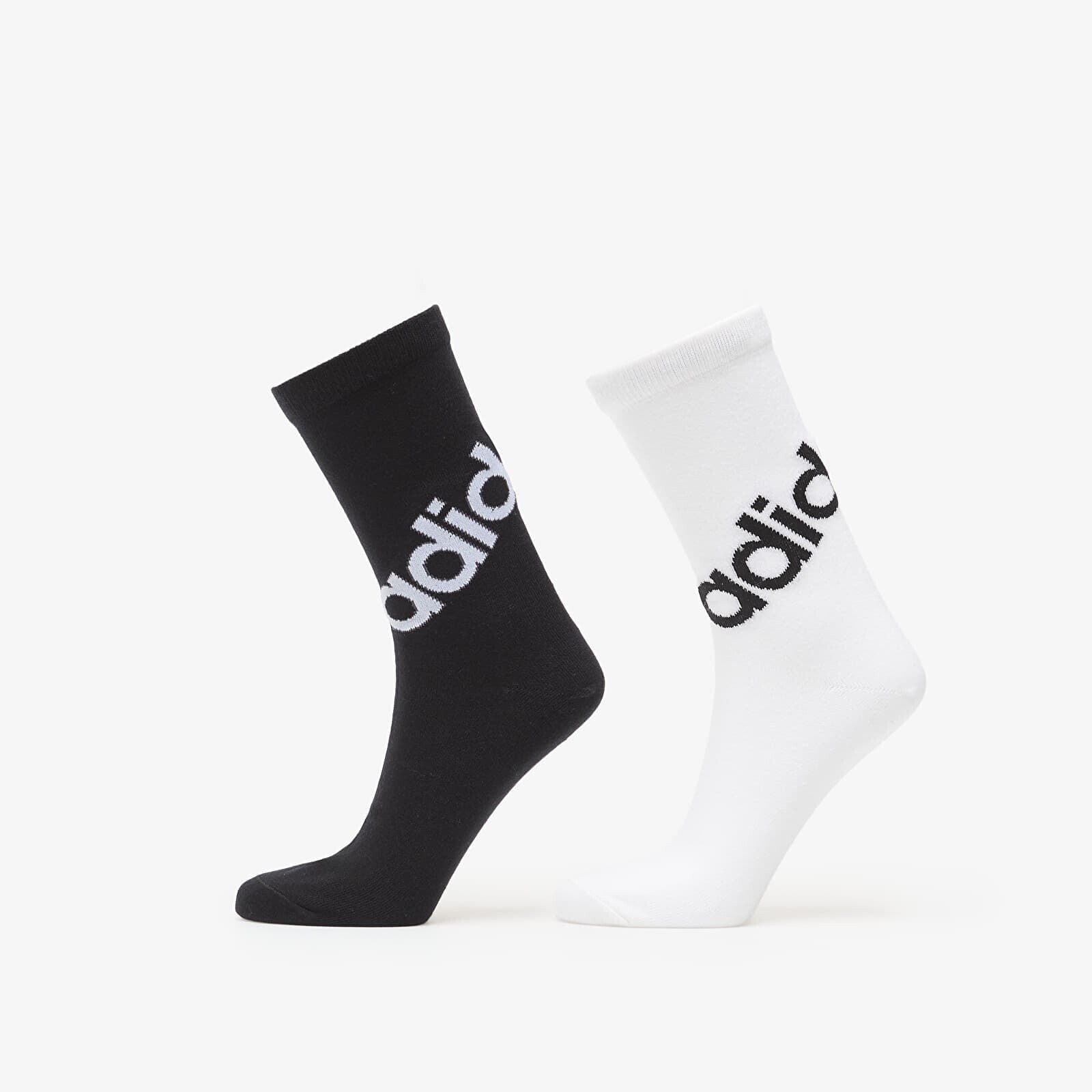adidas Linear Crew Sock 2P Black/ White L