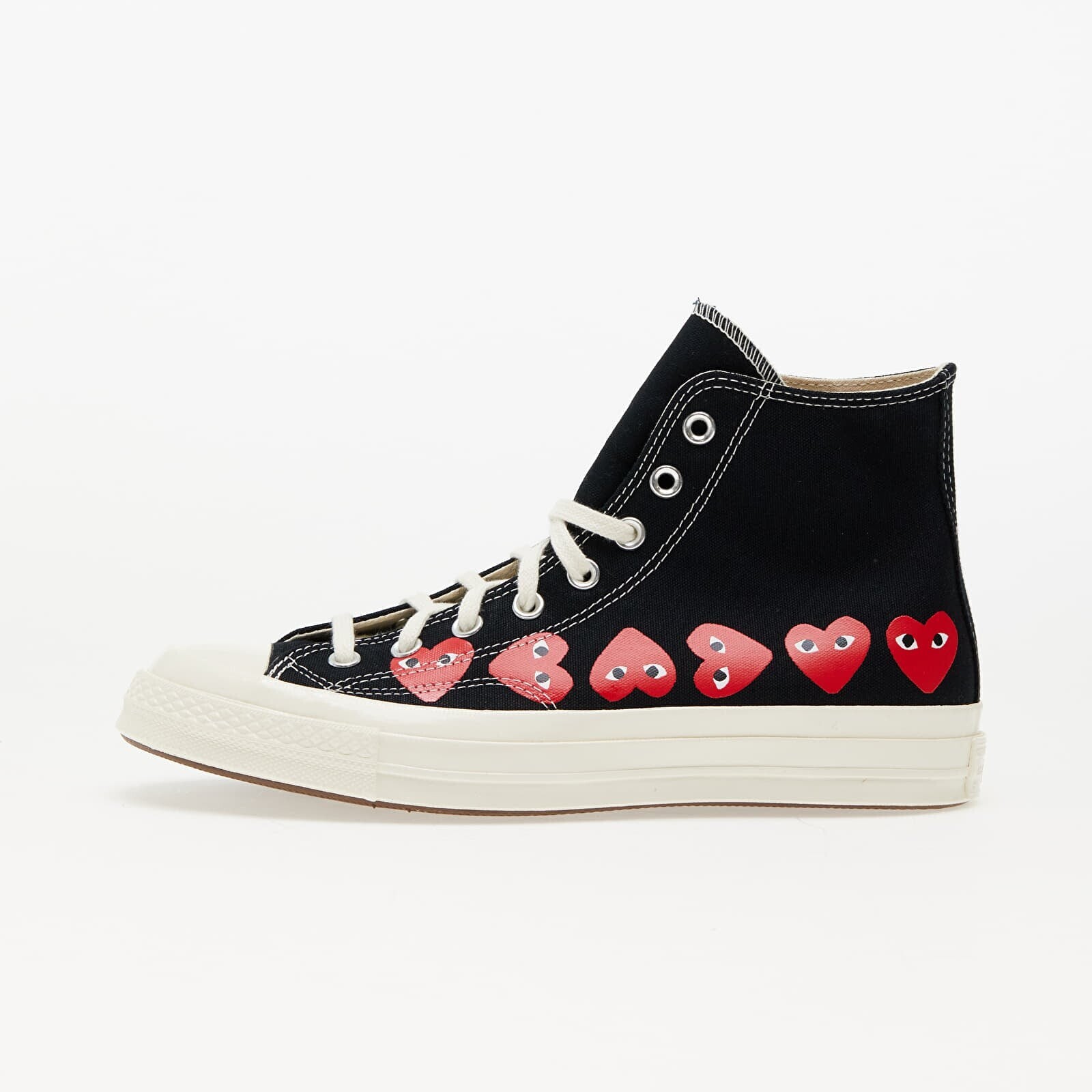 Sneakers Converse x Comme des Garçons PLAY Chuck 70 Hi Multi Heart Black/ Hi Risk Red/ Egret UK 12