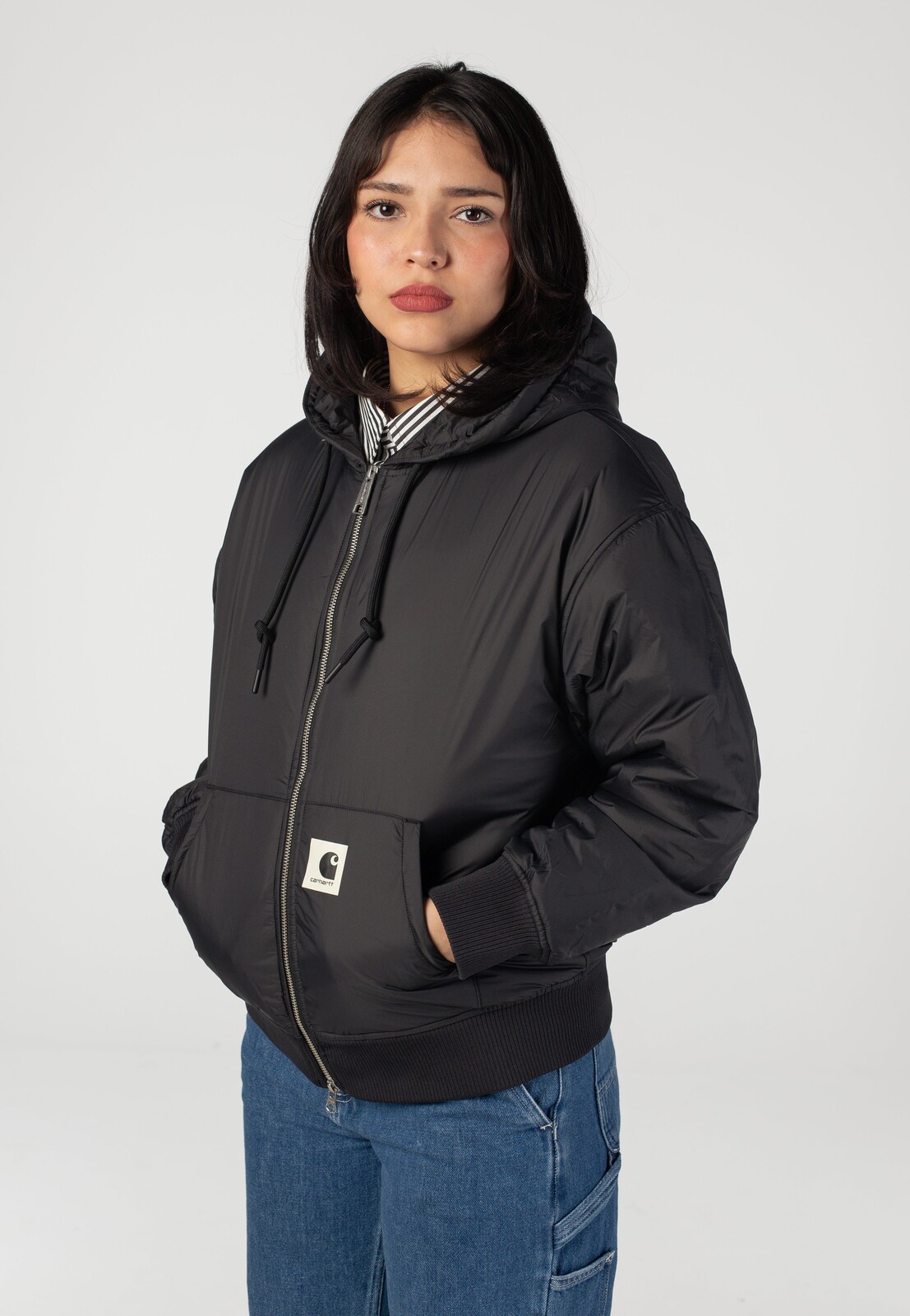 Carhartt WIP - W' Hooded Gadd Black - Jacket - black - L - 100% Nylon