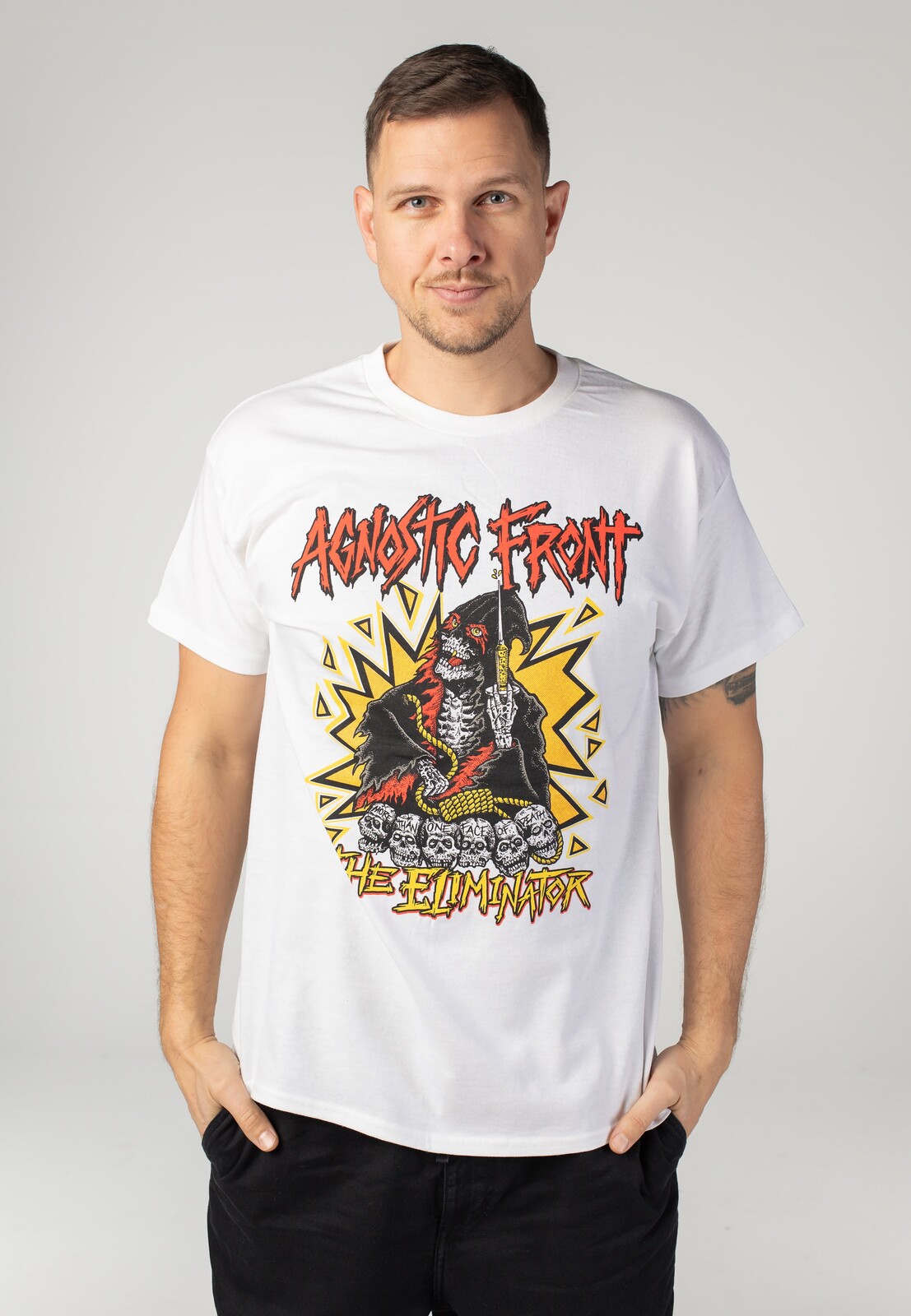 Agnostic Front - The Eliminator White - T-Shirt - white - L - 100% Cotton