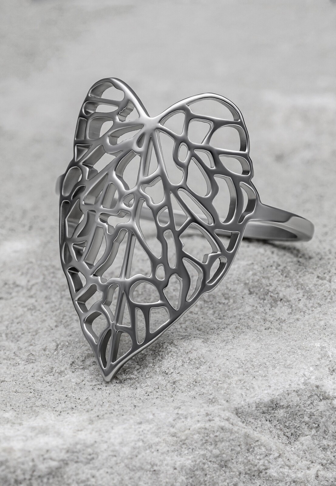 Wildcat - Lovely Leaf Silver - Ring - gid://shopify/Metaobject/123897774317 - 17 mm - Steel 316L