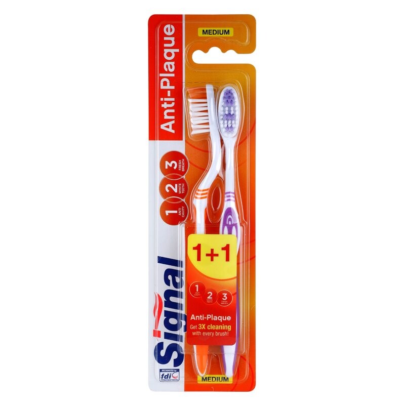 Signal Anti-Plaque Medium Toothbrushes 2 pcs 2 pc