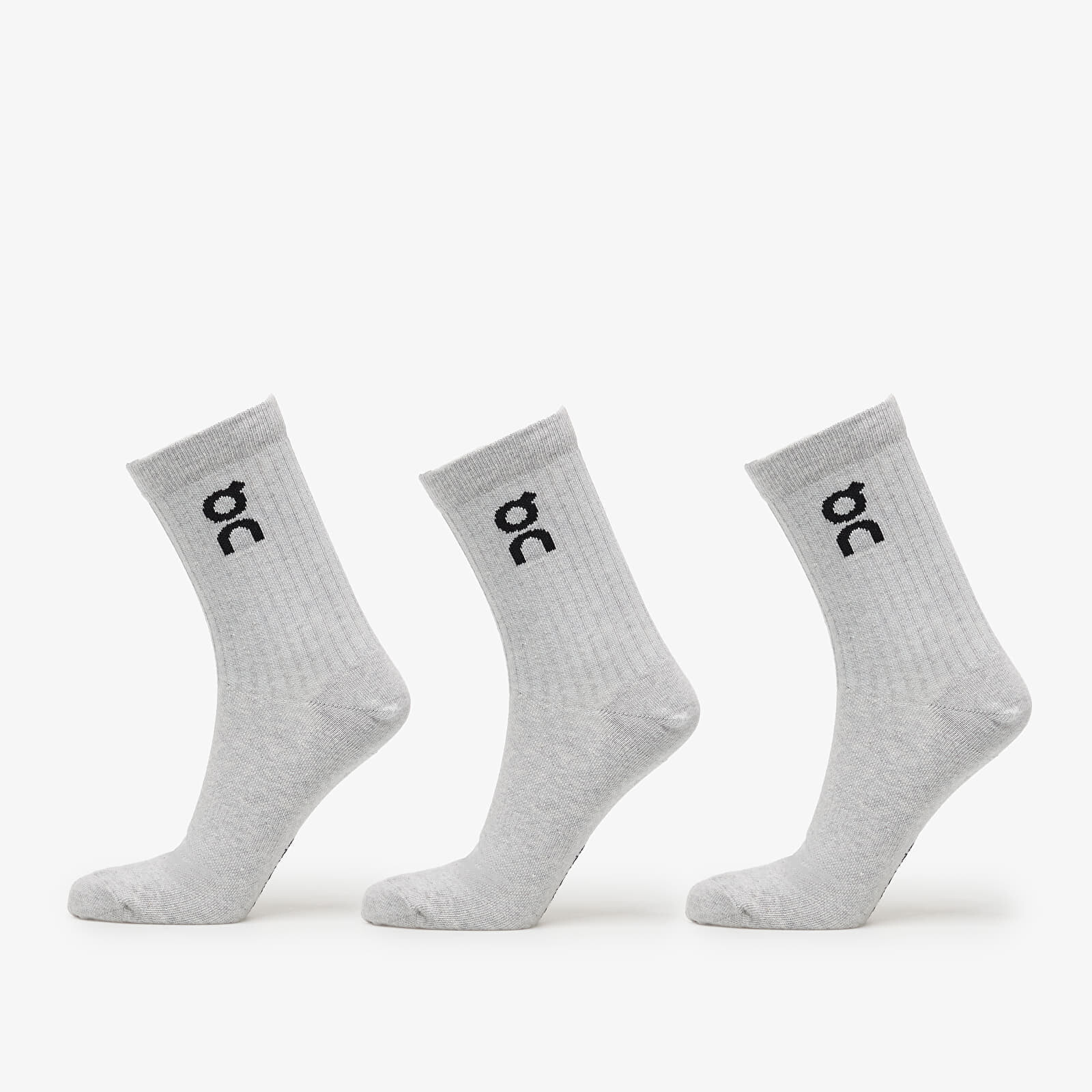 On Logo Sock High 3-Pack Heather Gray L