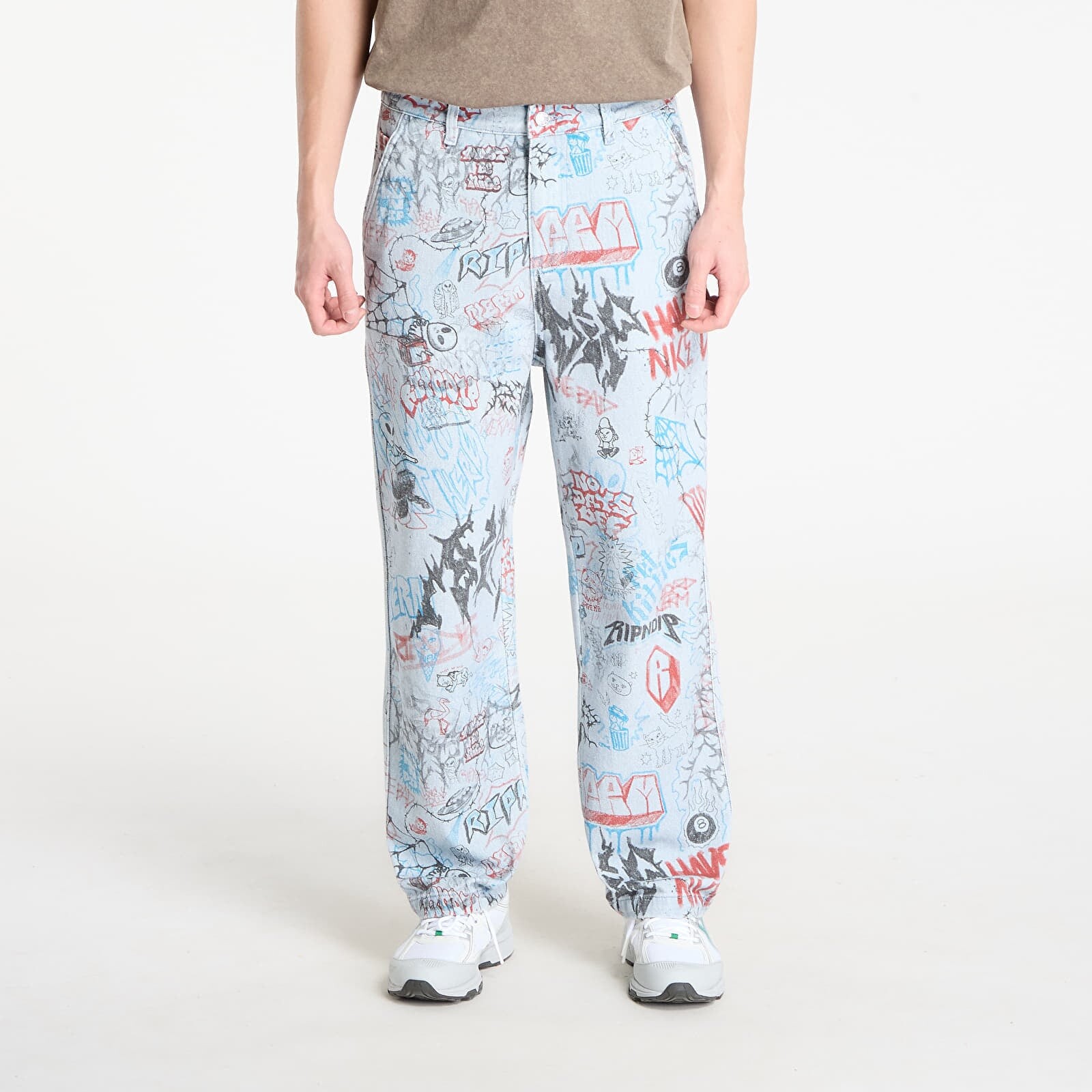 Pants RIPNDIP Marker Wide Fit Pants Light Wash Denim M