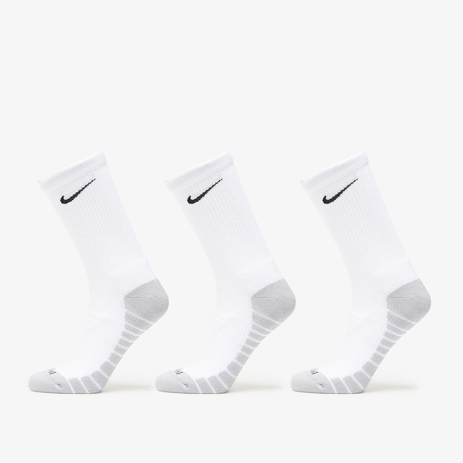 Nike Everyday Max Cushioned Training Crew Socks 3-Pack White/ Wolf Grey/ Black XL