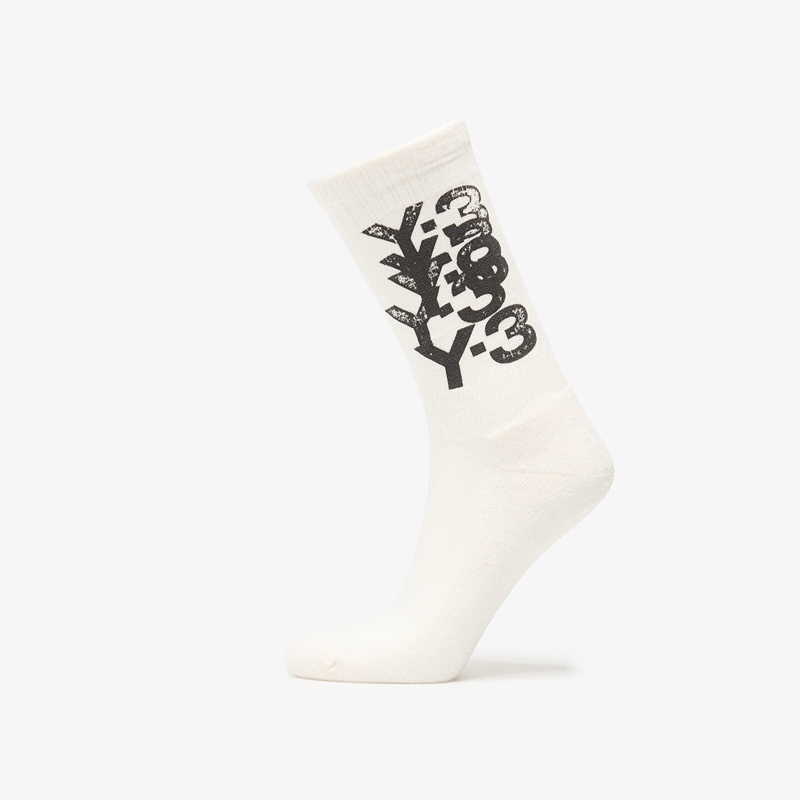 Y-3 Graphic Crew Socks Chalk White S