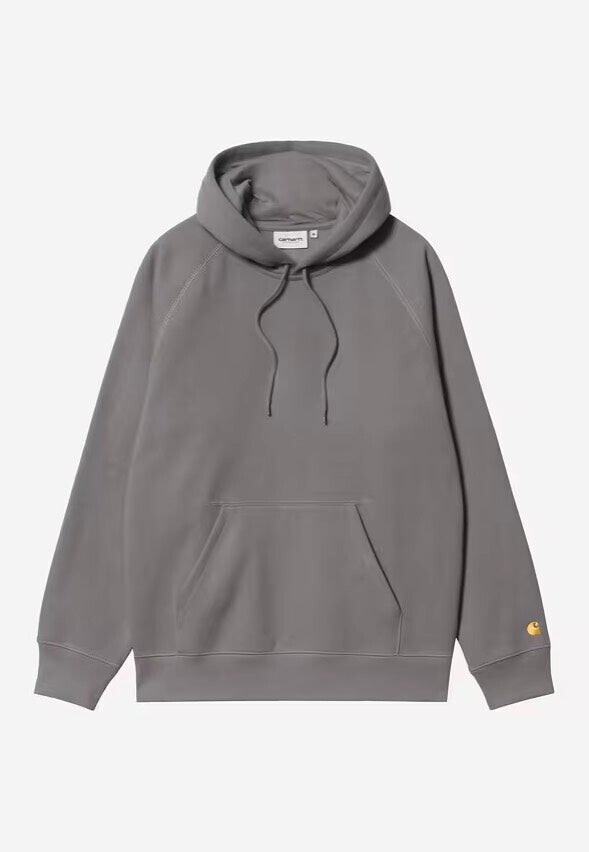 Carhartt WIP - Hooded Chase Porphyry/Gold - Hoodie - grey - L - 59% Cotton, 41% Polyester,Sweat