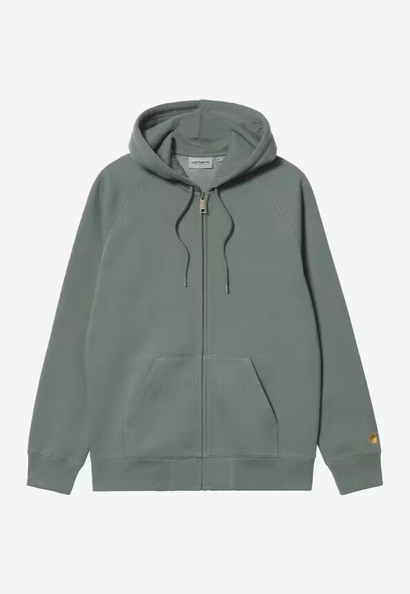Carhartt WIP - Hooded Chase Velvet Green/Gold - Zipper - green - L - 59% Cotton, 41% Polyester,Sweat