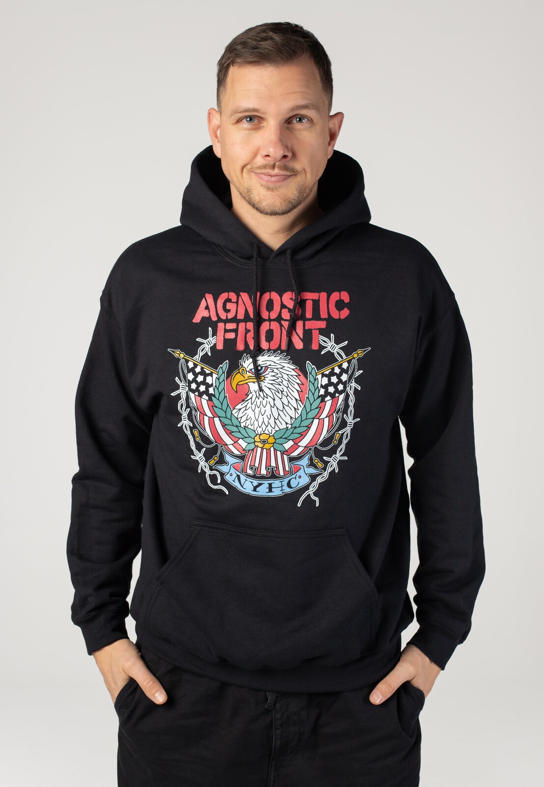 Agnostic Front - Eagle 2025 - Hoodie - white - L - 50% Cotton, 50% Polyester