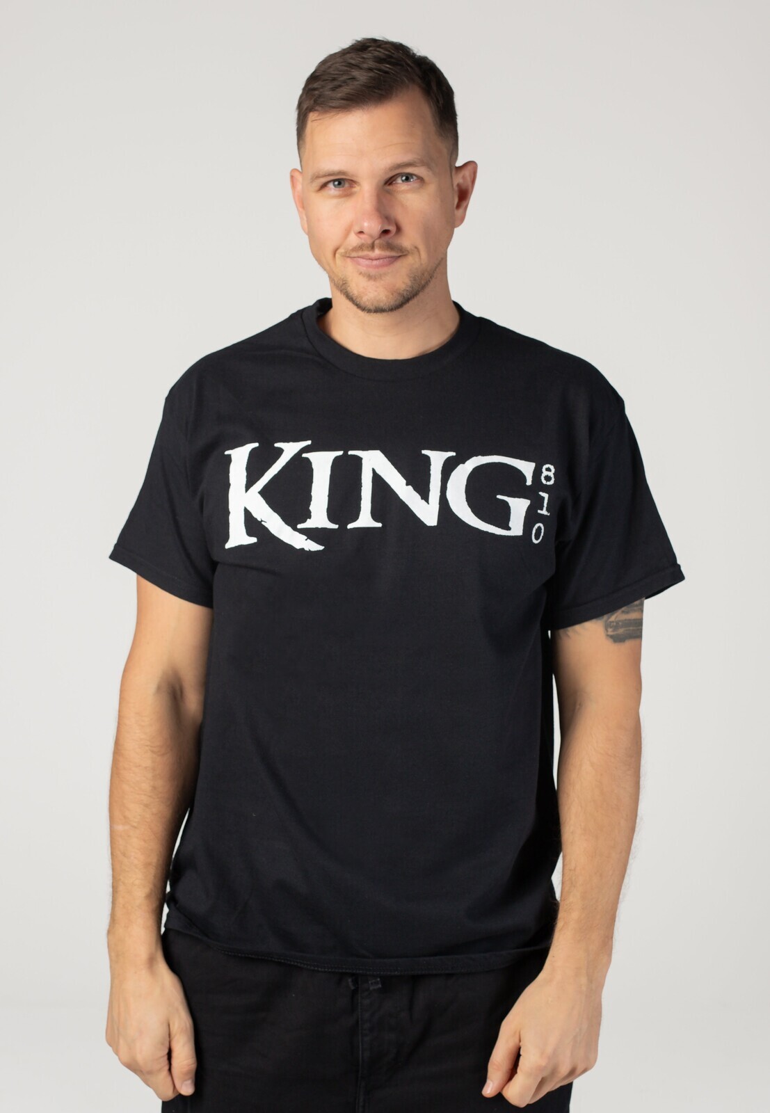 King 810 - Basic Logo - T-Shirt - black - L - 100% Cotton,Jersey