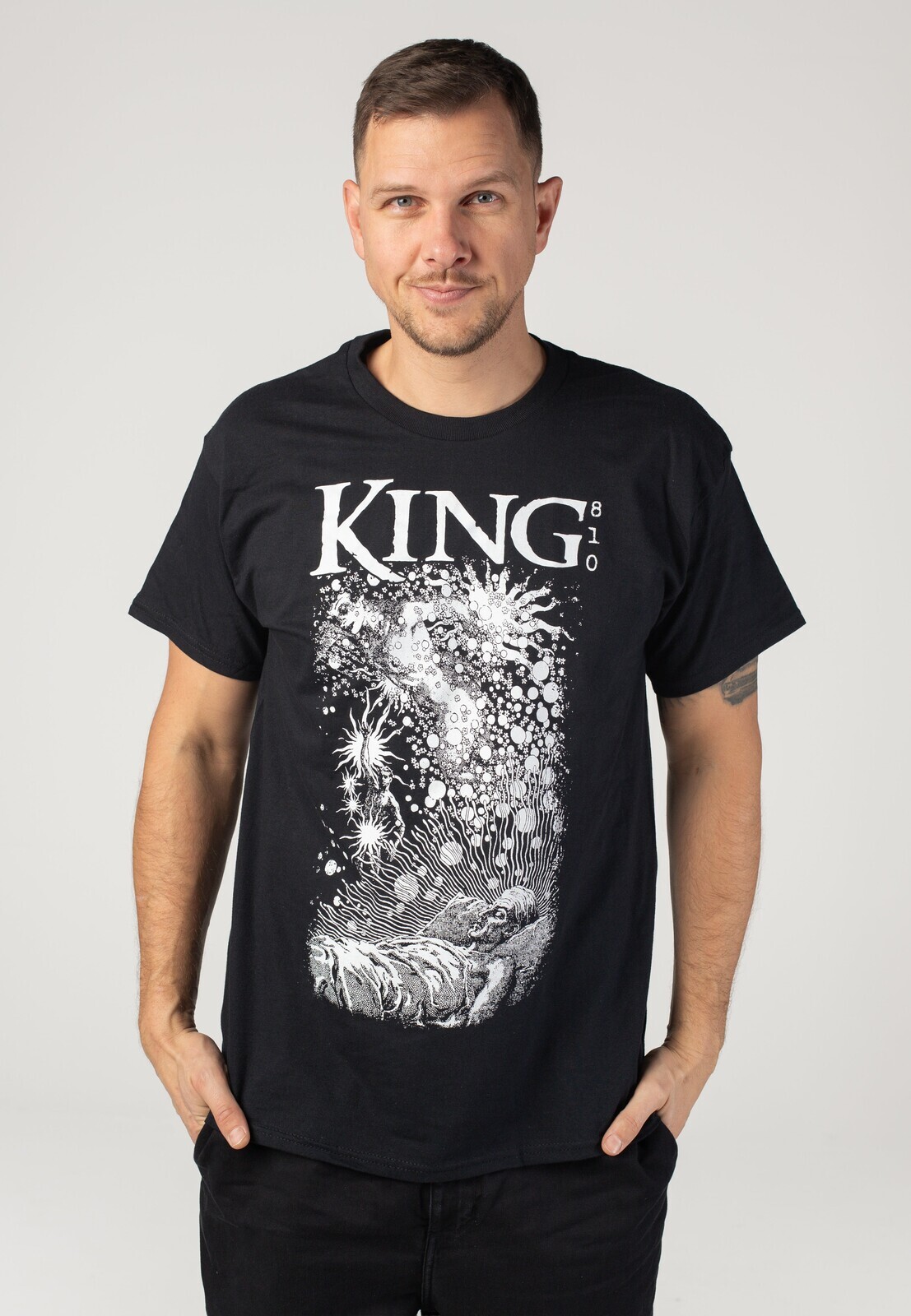 King 810 - Headshot - T-Shirt - black - L - 100% Cotton,Jersey