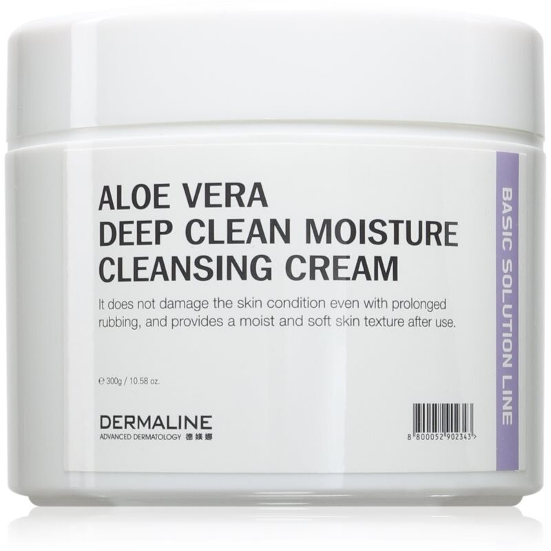Dermaline Basic Solution Line Aloe Vera Deep Clean Moisture Cleansing Cream deep-cleansing cream with aloe vera for sensitive skin 300 ml
