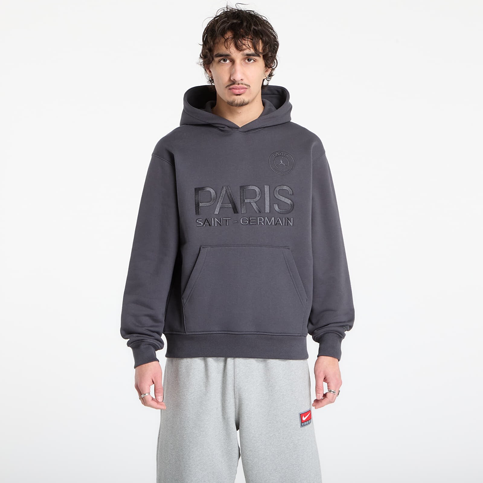Sweatshirt Jordan Paris Saint-Germain Men's Fleece Hoodie Anthracite M