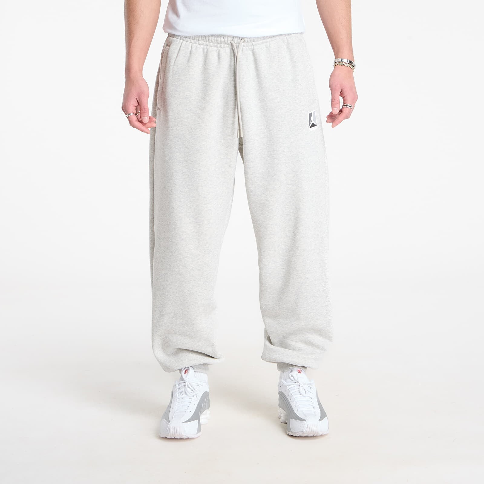 Pants Jordan Brooklyn Fleece Men's Pants Grey Heather/ Pale Grey/ White L