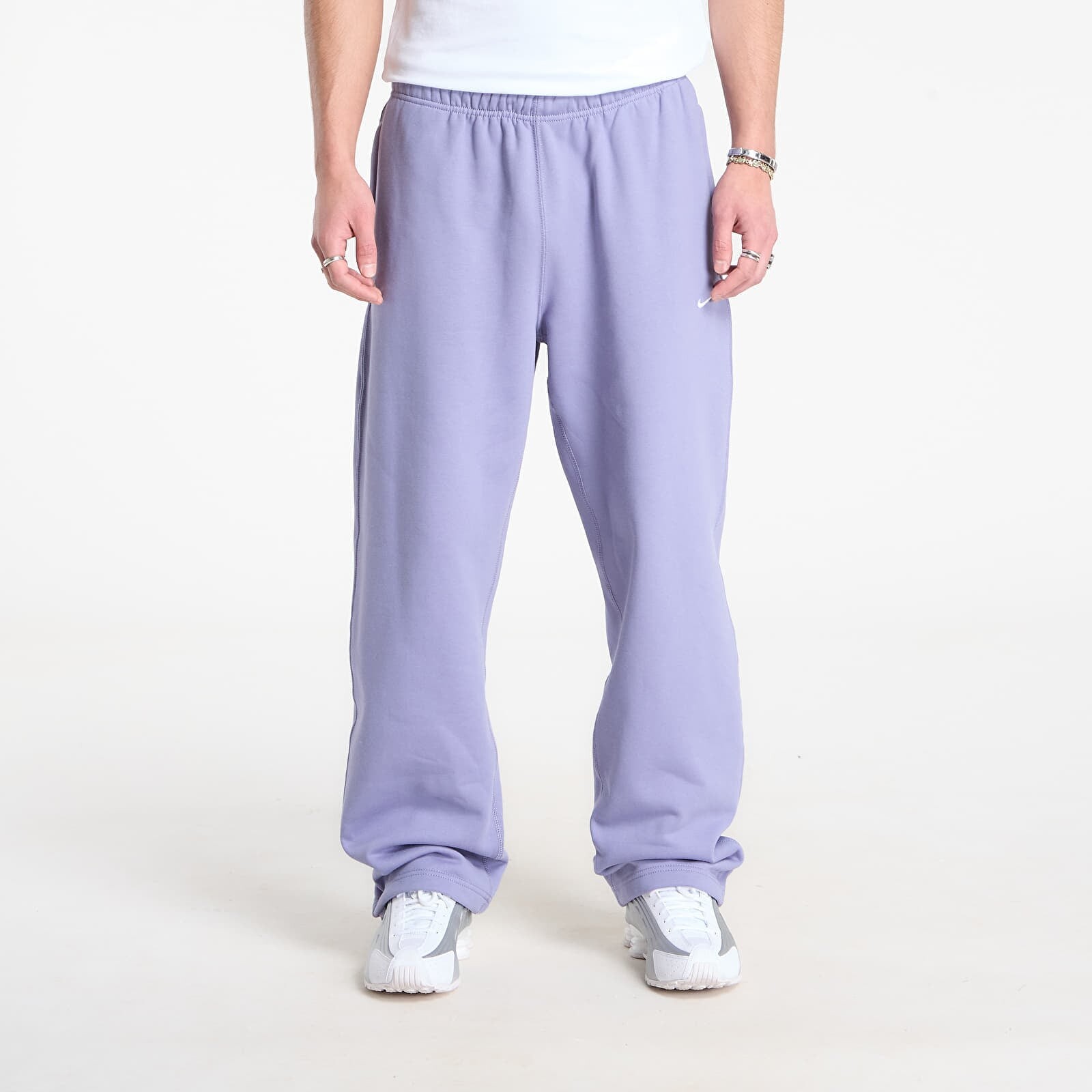 Pants Nike Solo Swoosh Men's Fleece Open-Hem Pants Iron Purple/ White S