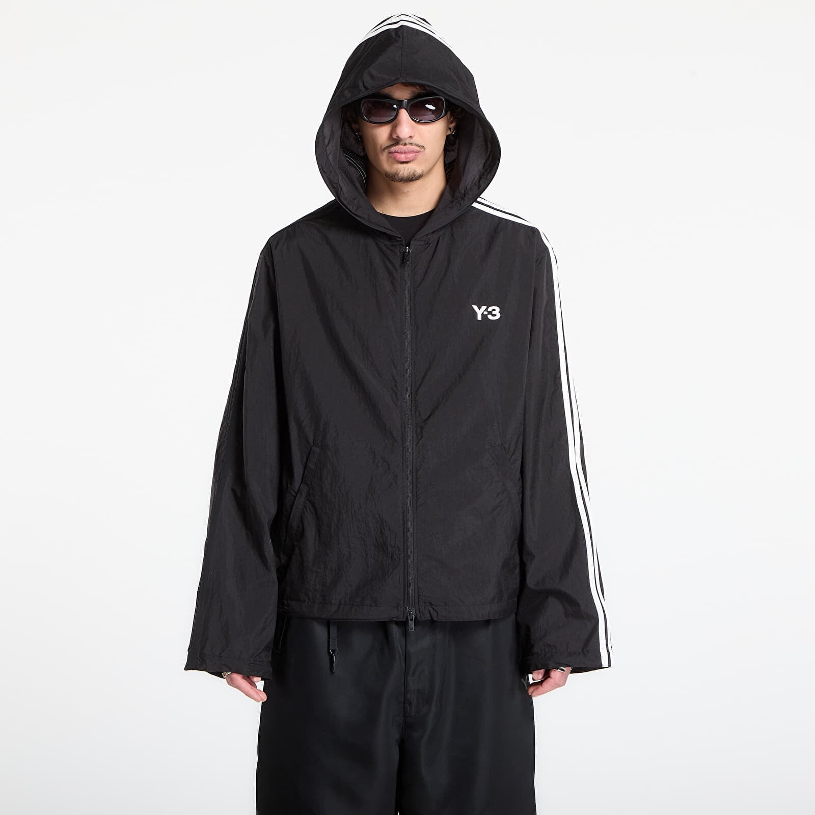 Jacket Y-3 Nylon Wired 3 Stripes Track Top Black L