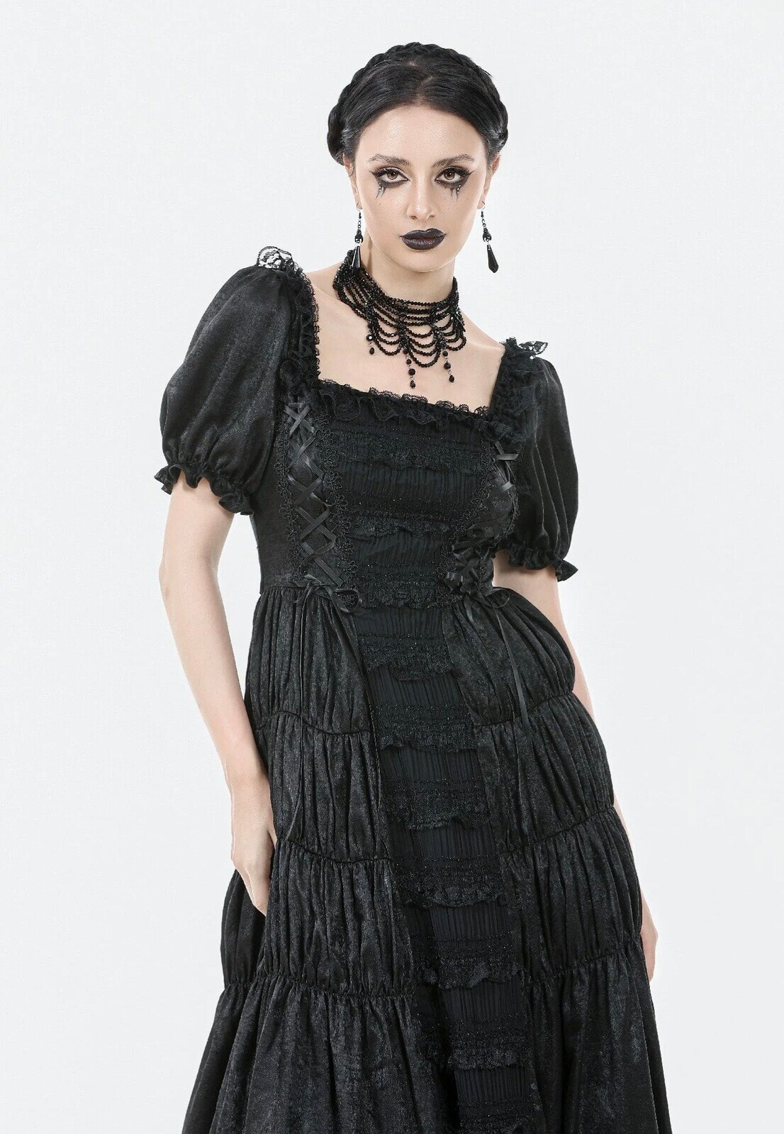 Dark In Love - Nocturne Of Dawn Obsidian Victorian Gown - Dress