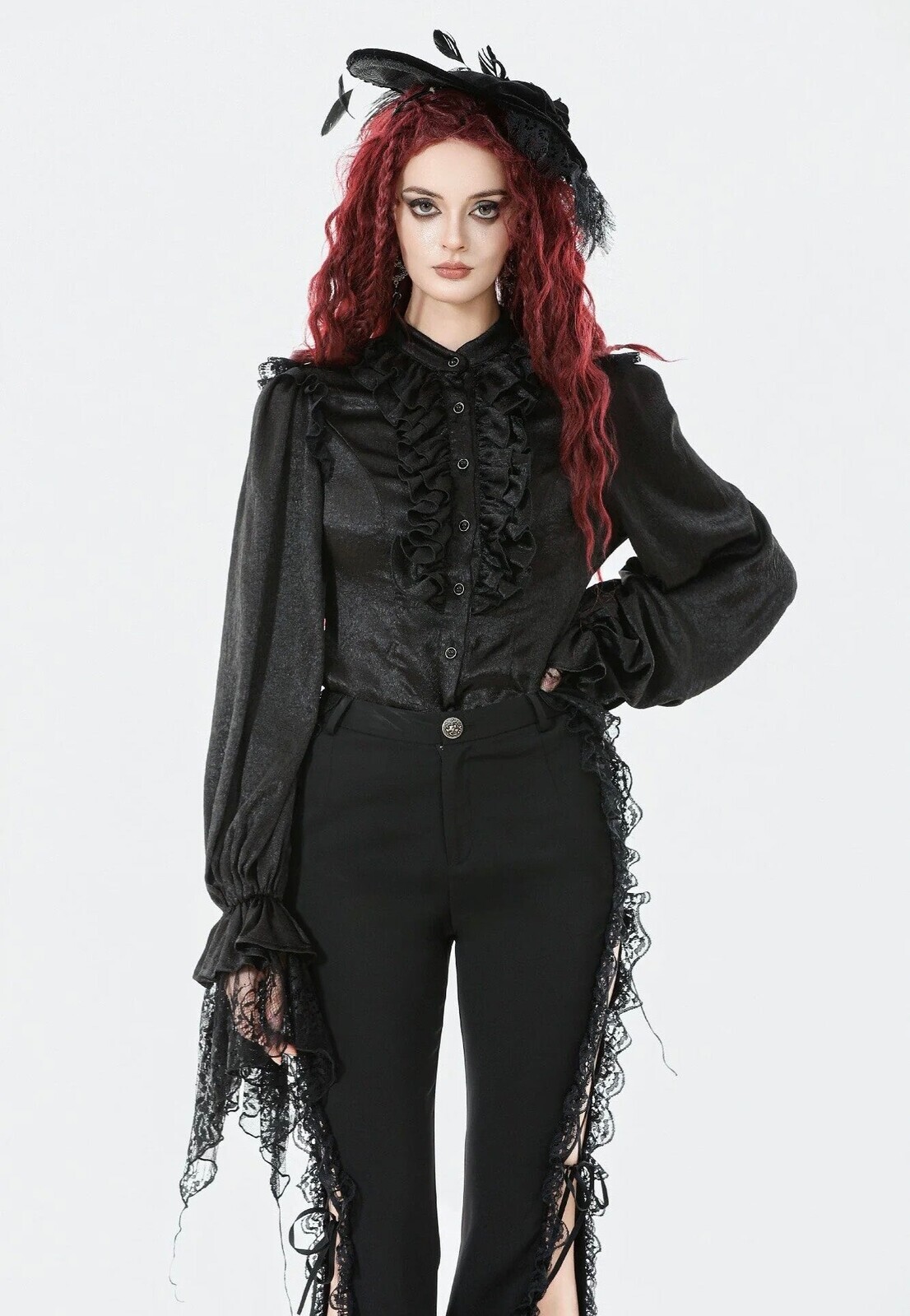 Dark In Love - Nocturne Ruffle Gothic - Blouse