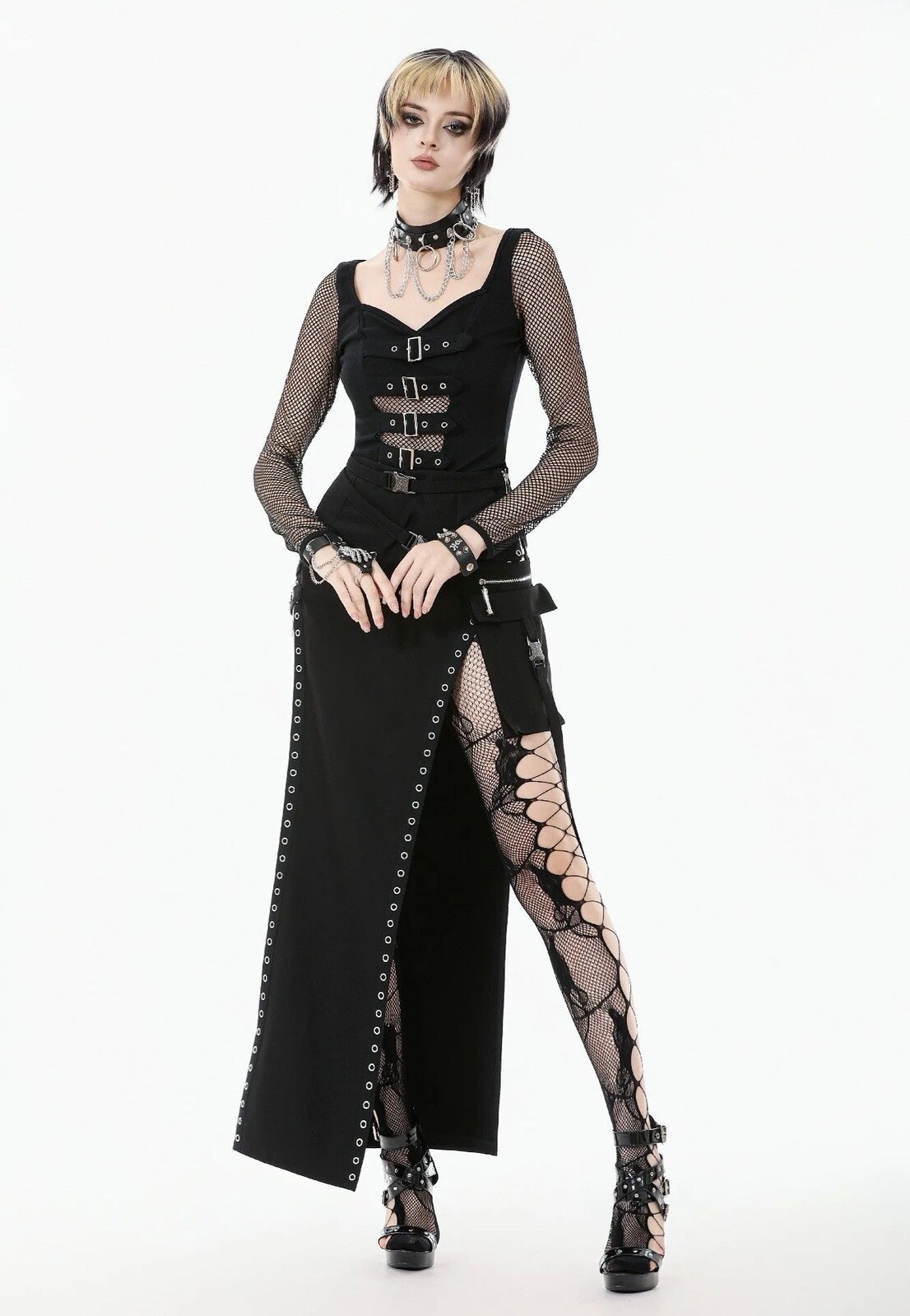 Dark In Love - Punk High-Slit - Skirt