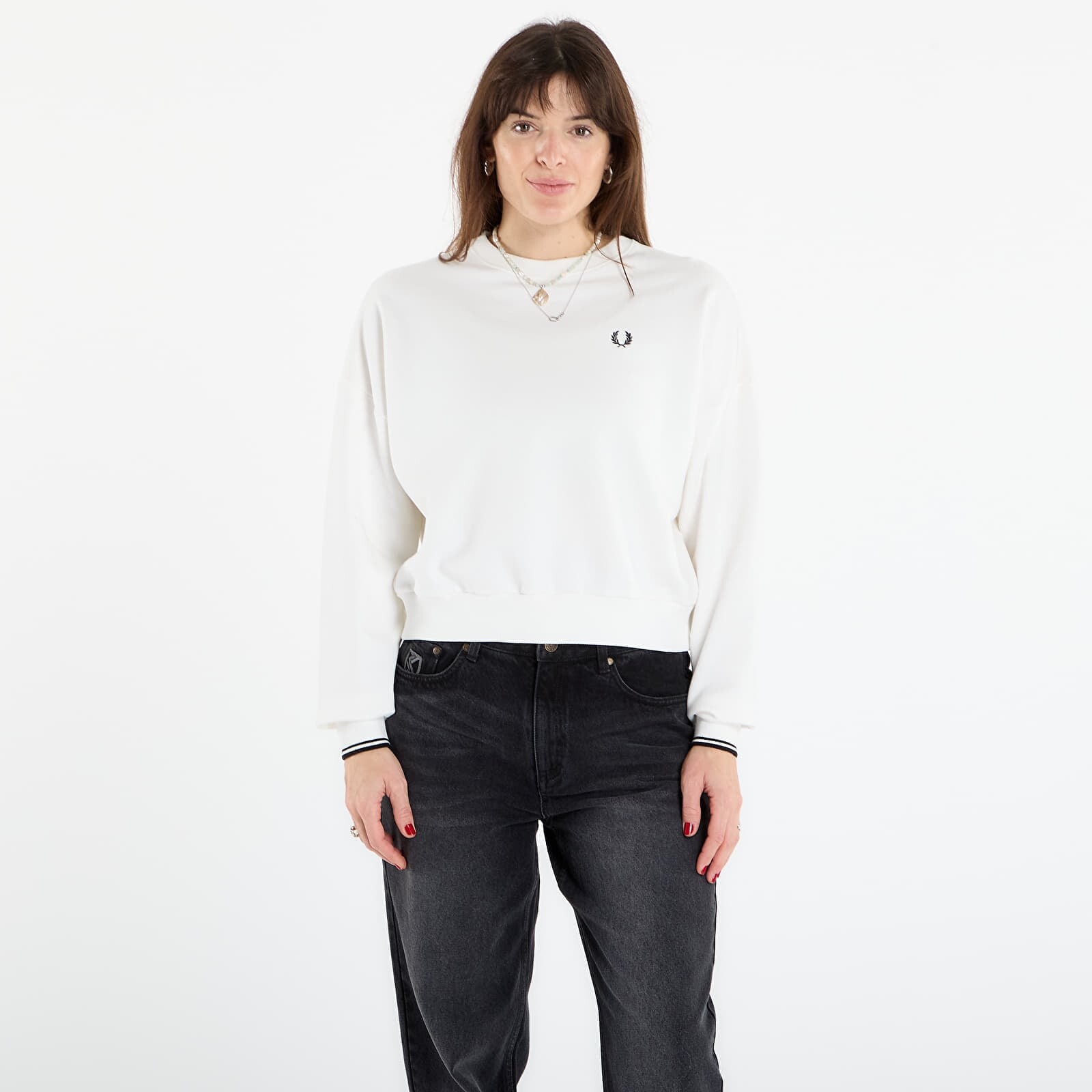 Sweatshirt FRED PERRY Tipped Sweatshirt Snow White 34