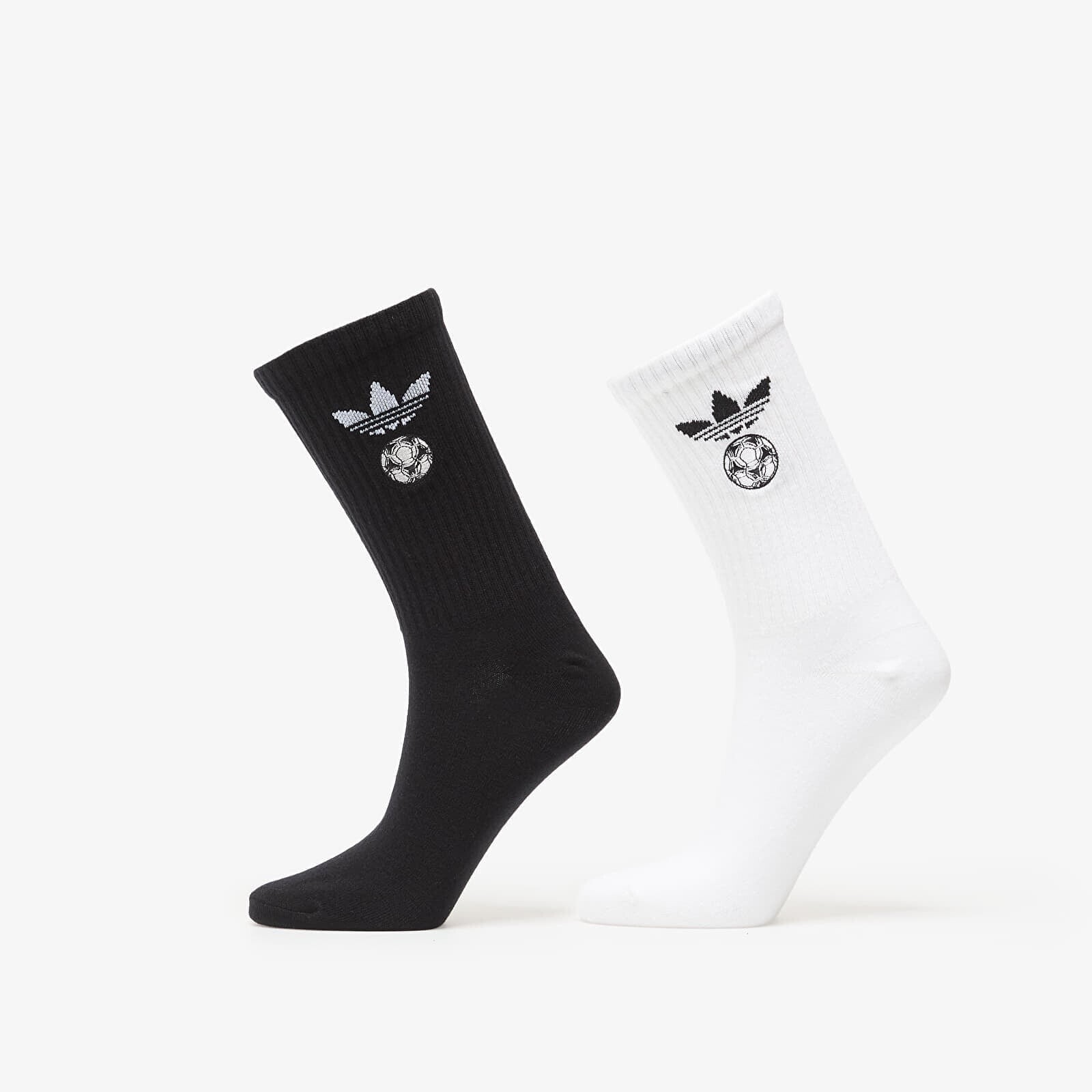 adidas Football Crew Sock 2-Pack White/ Black M