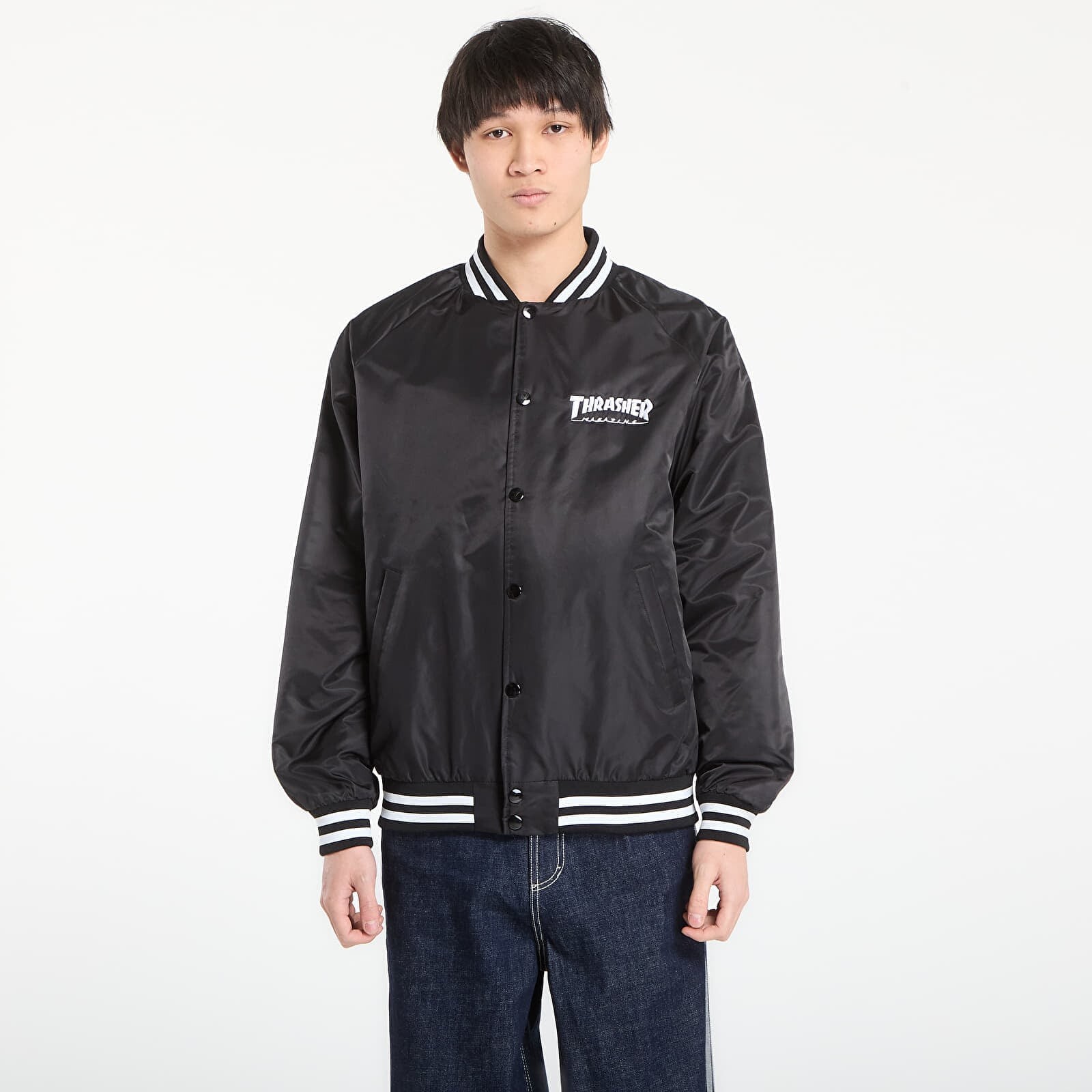 Jacket Thrasher Mag Logo Dugout Jacket Black/ White L