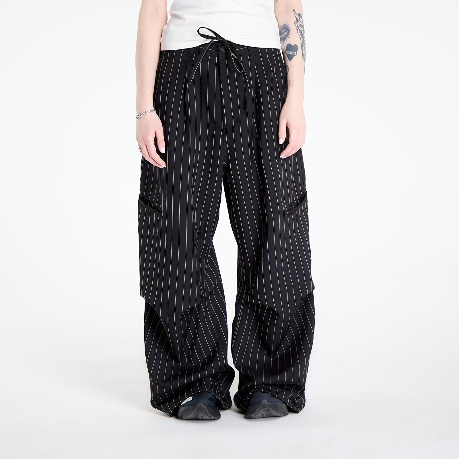 Pants Y-3 Pinstripe Ut Straight Leg Trousers Black M