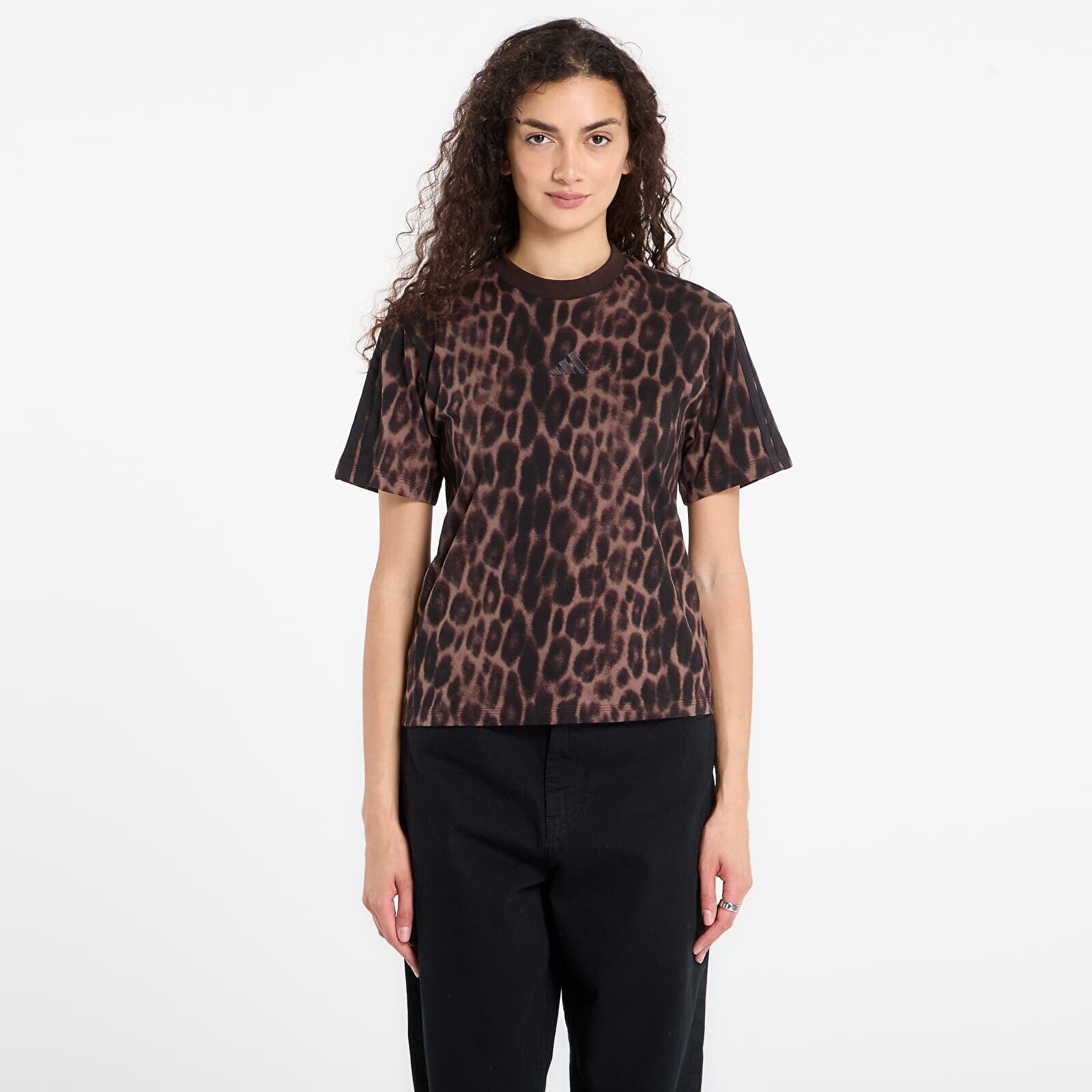 T-shirt adidas Seasonal Essentials Leopard Print T-Shirt with 3-Stripes Multicolor/ Earth Strata S