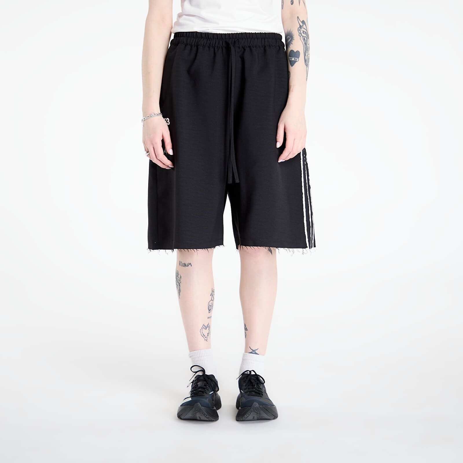 Y-3 Sport Uniform Raw Cut 3 Stripes Shorts Black L