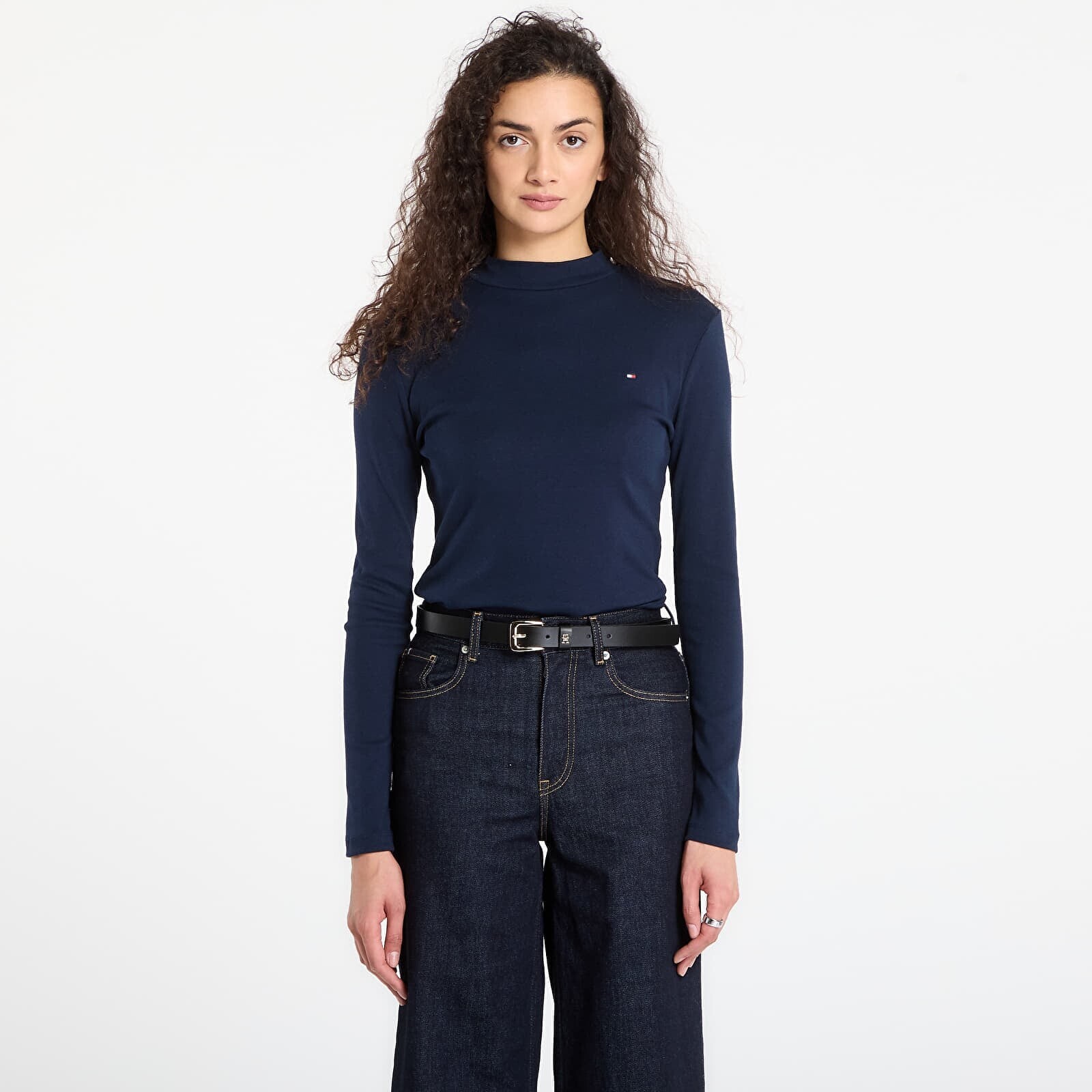 T-shirt Tommy Hilfiger Slim Cody Mock-Neck Ls Dark Night Navy XS