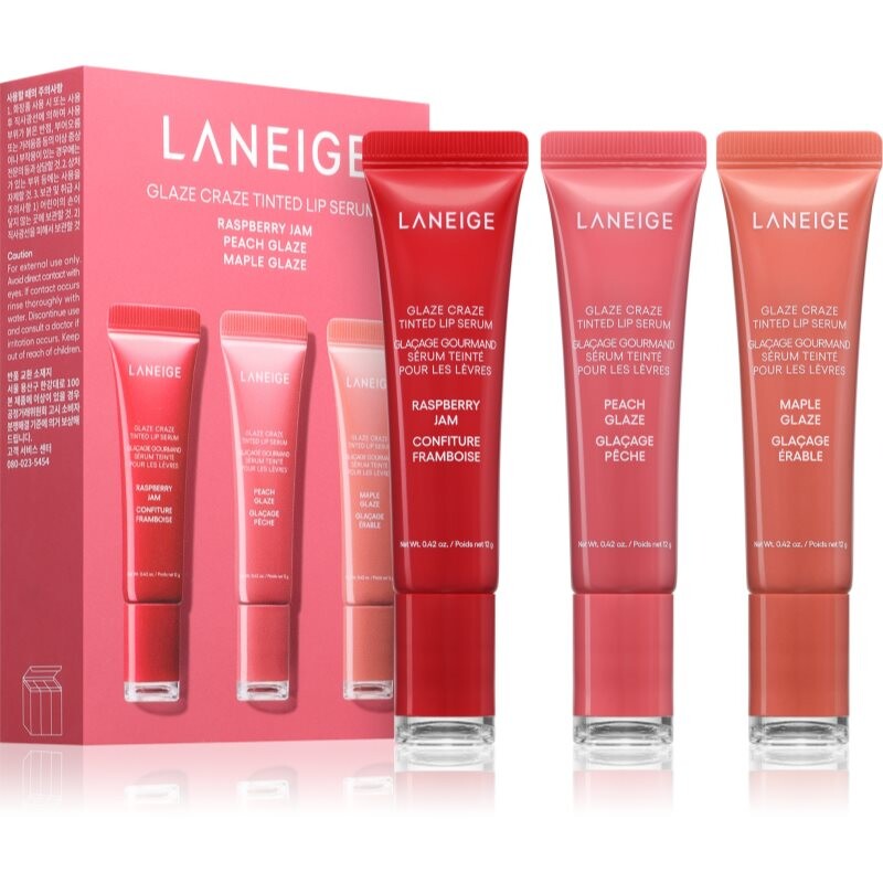 LANEIGE Glaze Craze Tinted Lip Serum tinted lip balm economy pack