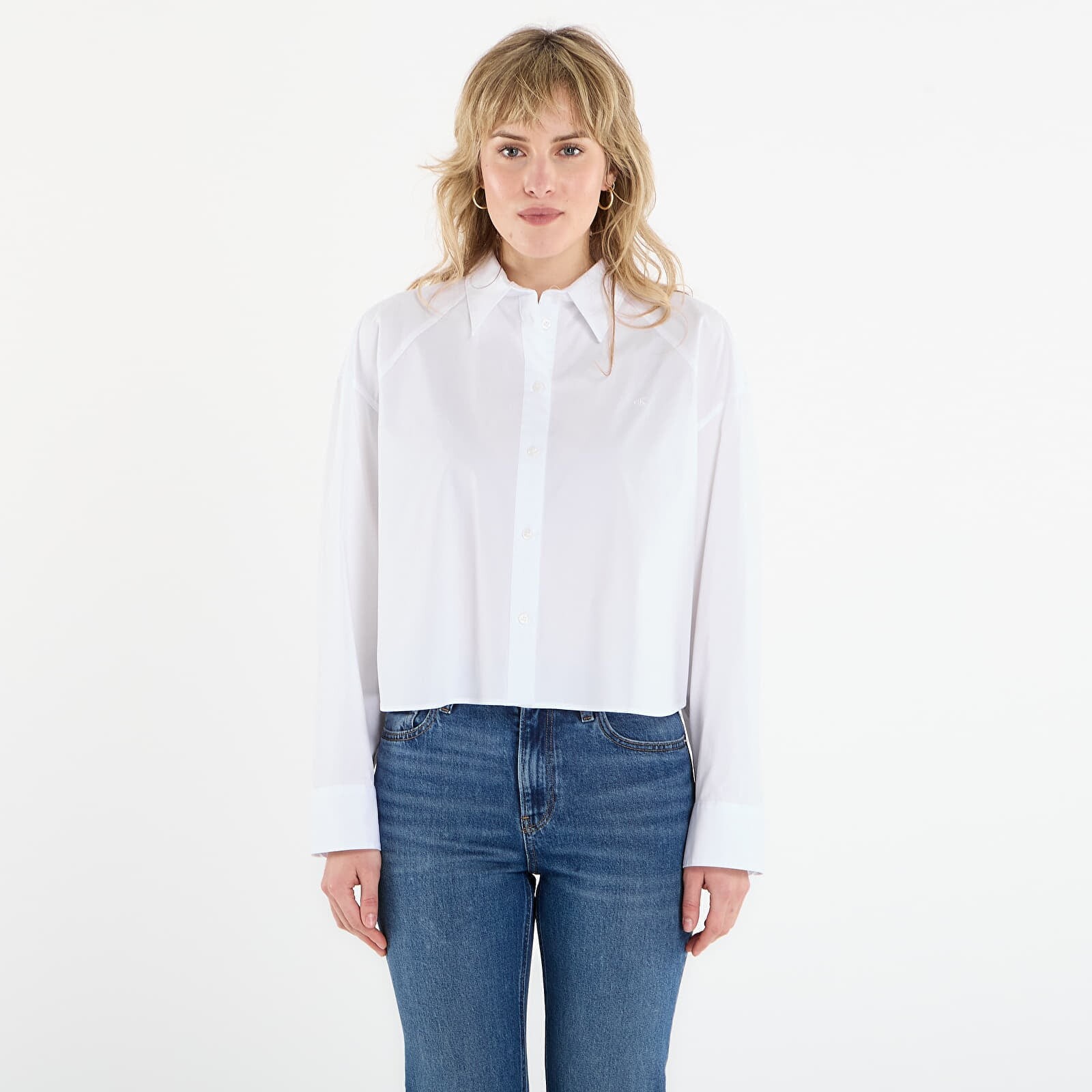 Shirt Calvin Klein Jeans Solid Boxy Cropped Shirt White M