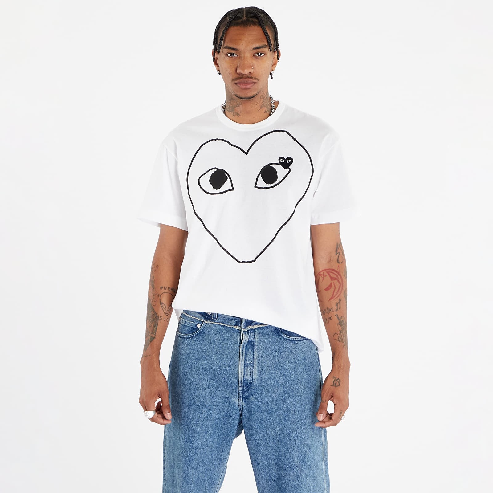 T-shirt Comme des Garçons PLAY Heart Logo Short Sleeve Tee UNISEX White XXS