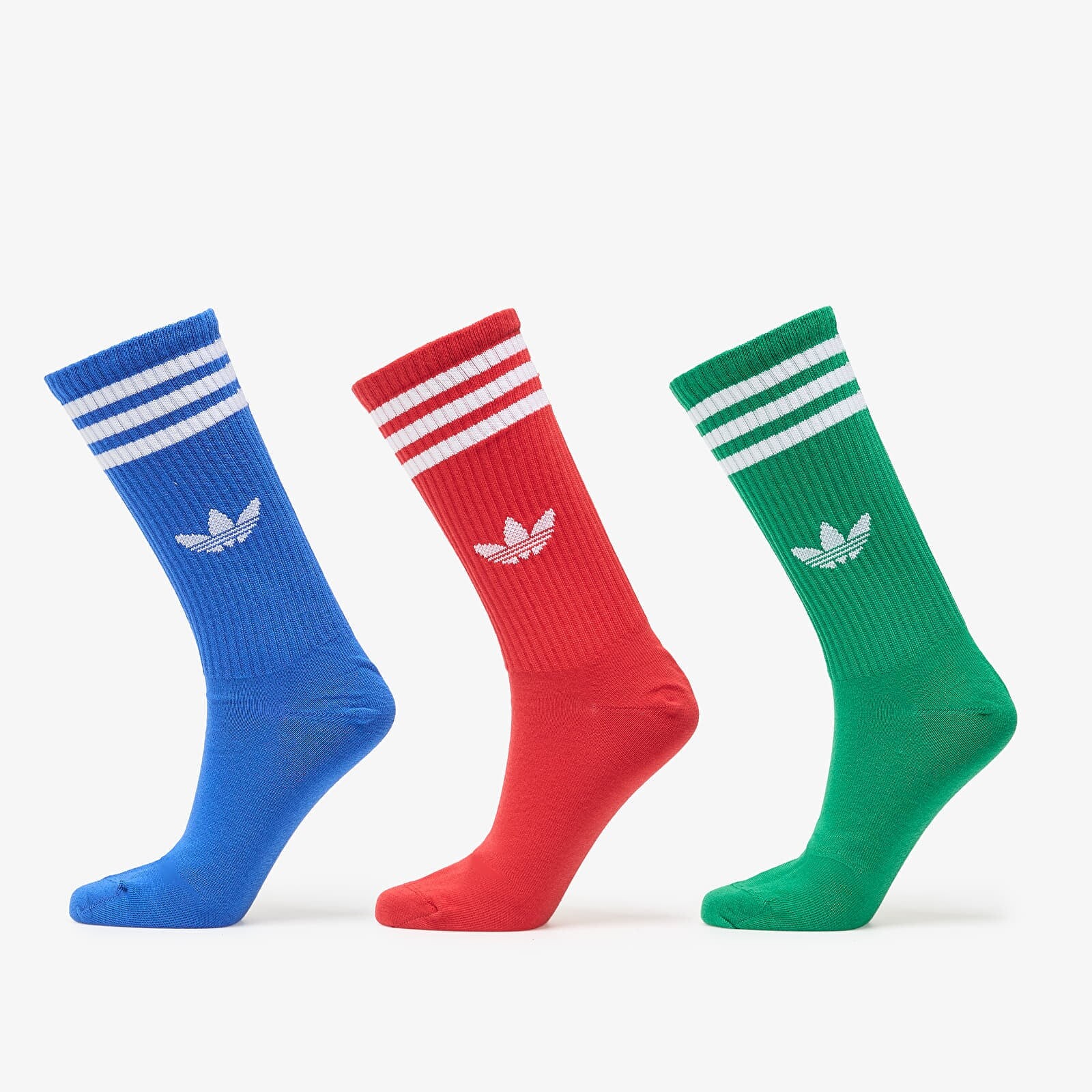 adidas 3S High Crew Socks 3-Pack Blue/ Better Scarlet/ Green M