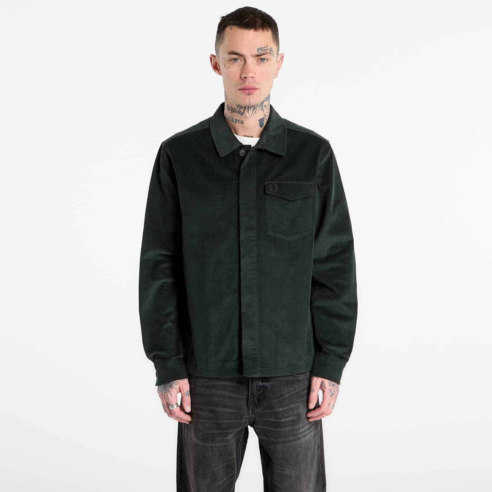Shirt FRED PERRY Corduroy Overshirt Court Green L