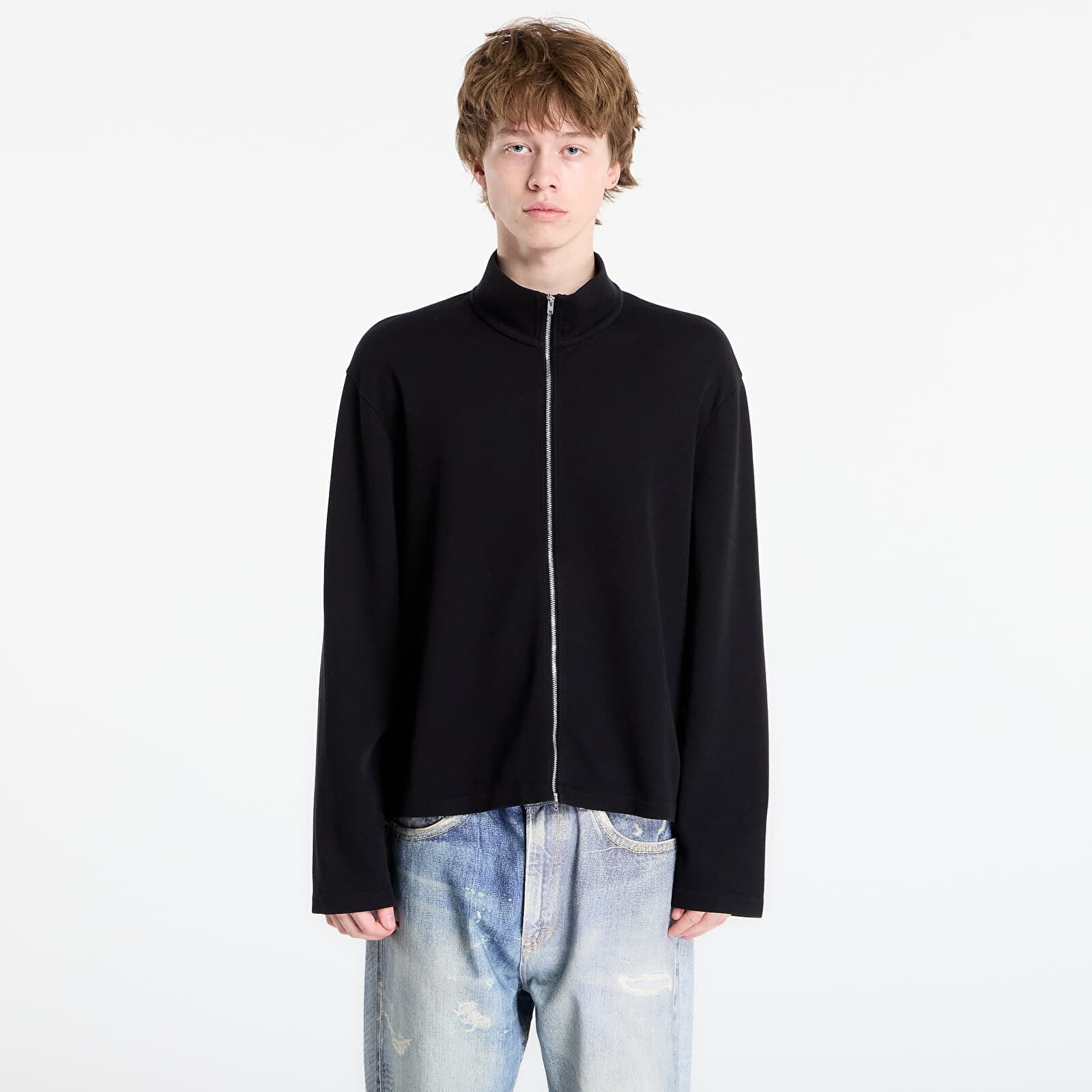 Sweatshirt OUR LEGACY Shrunken Fullzip Black Athletic Rib 48