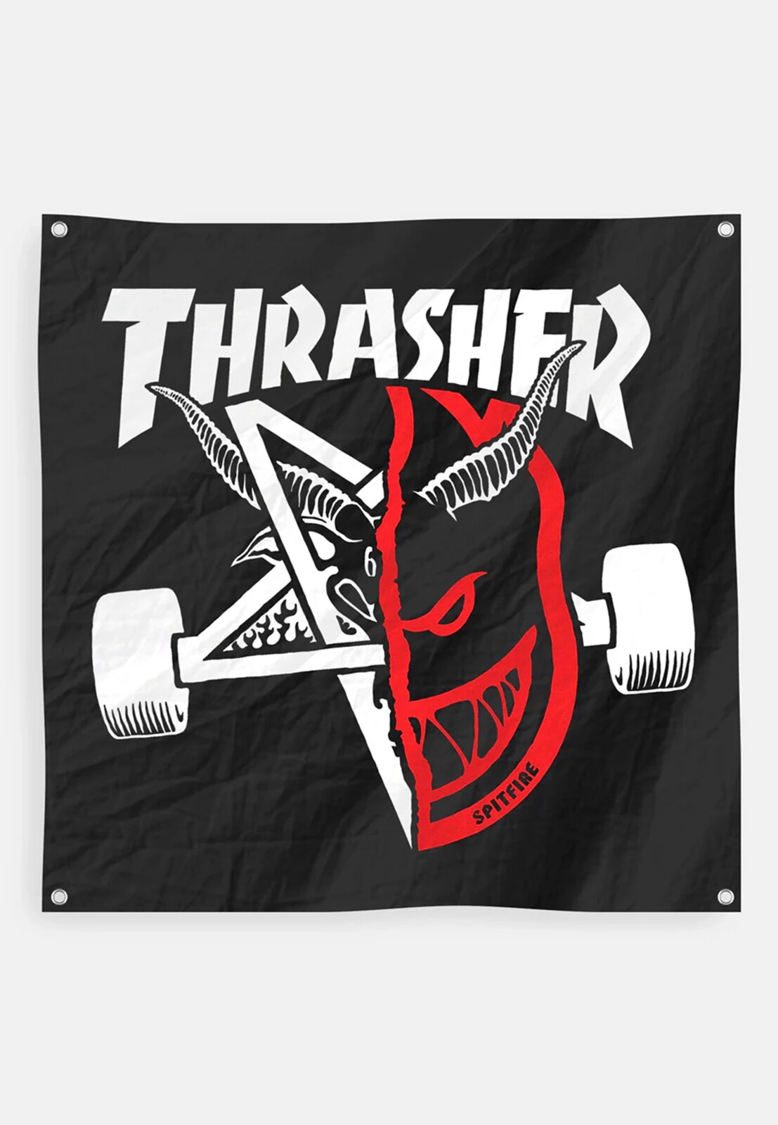 Thrasher x Spitfire - Thrash & Burn Black - Flag - black - Onesize - 100% Nylon