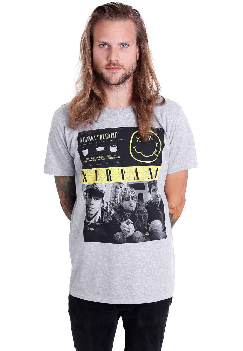 Nirvana - Bleach Tape Photo Grey - T-Shirt - grey - L - 90% Cotton, 10% Polyester