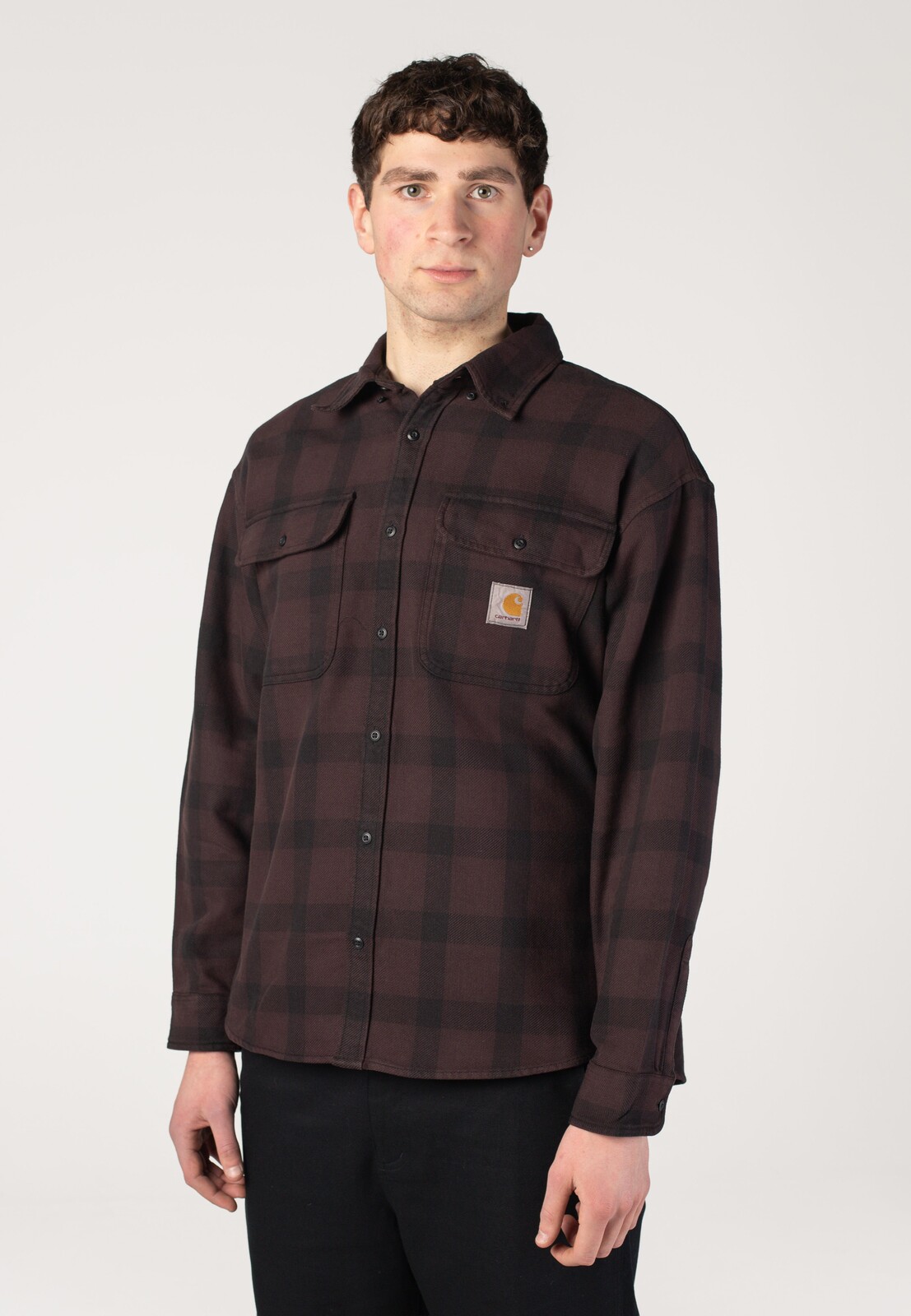 Carhartt WIP - Edmands Check Natural/Palisander - Shirt - brown - L - 100% Cotton
