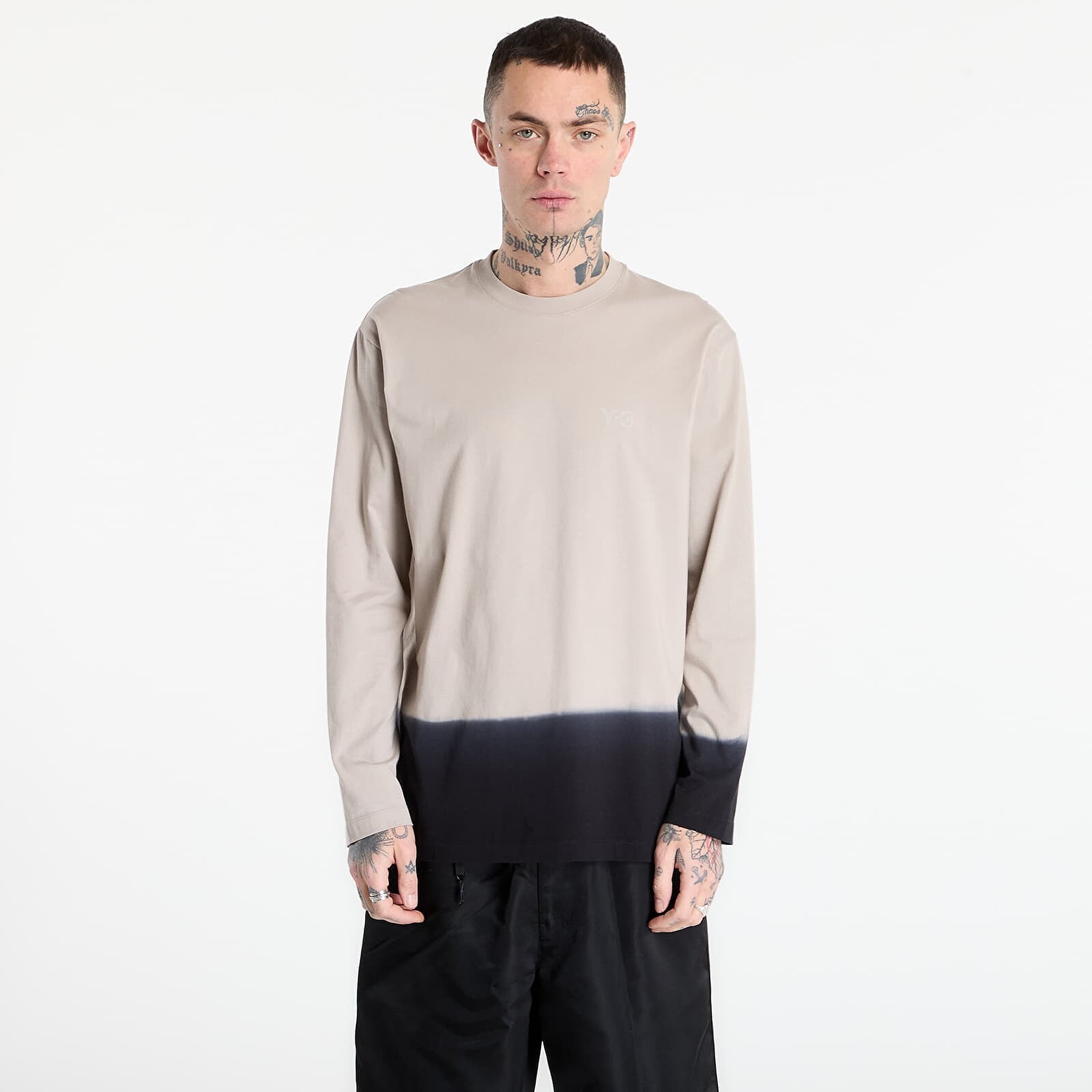 T-shirt Y-3 DIPPED LONG SLEEVE Long-Sleeve Top Light Brown/ Black XS