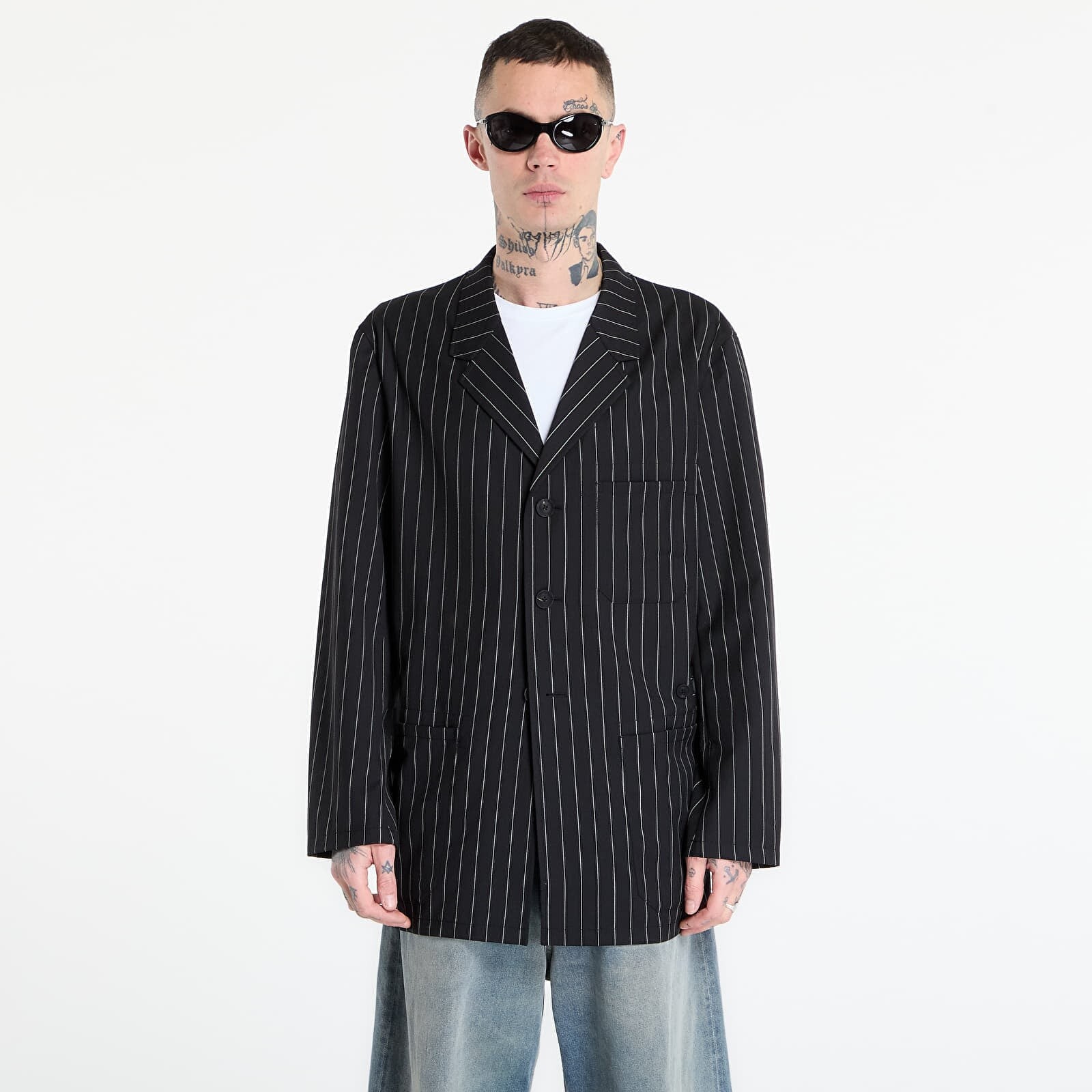 Jacket Y-3 Pinstripe Refined Wool Chore Coat Black XL
