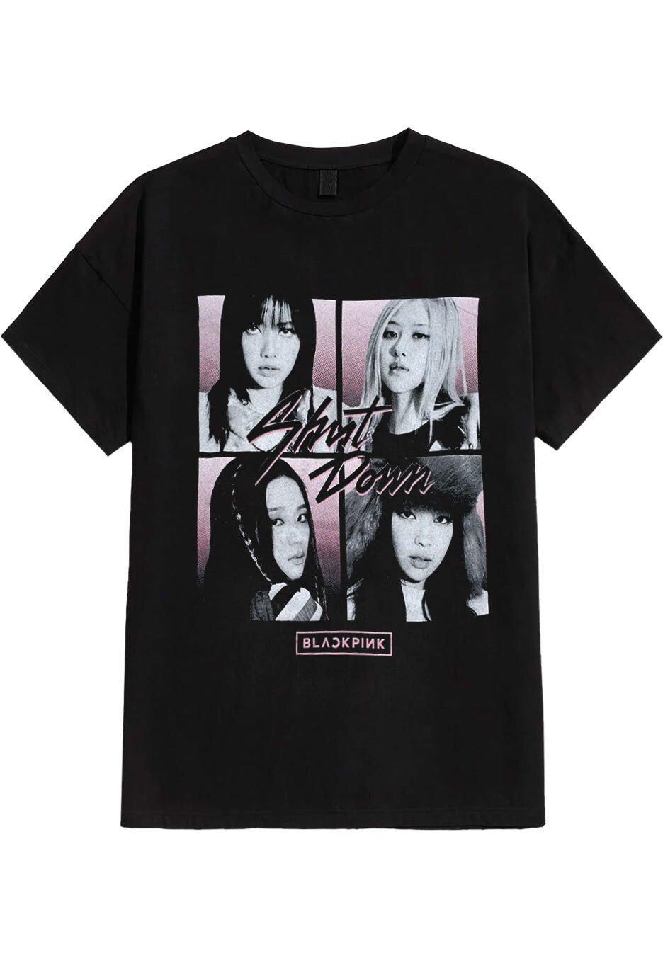 Blackpink - Shut Down Photo Grid - T-Shirt - black - S - 100% Cotton,Jersey