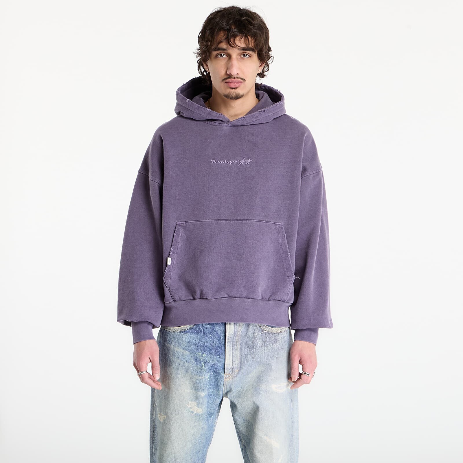 Sweatshirt TwoJeys Icon Hoodie Pigment Dyed Purple XL