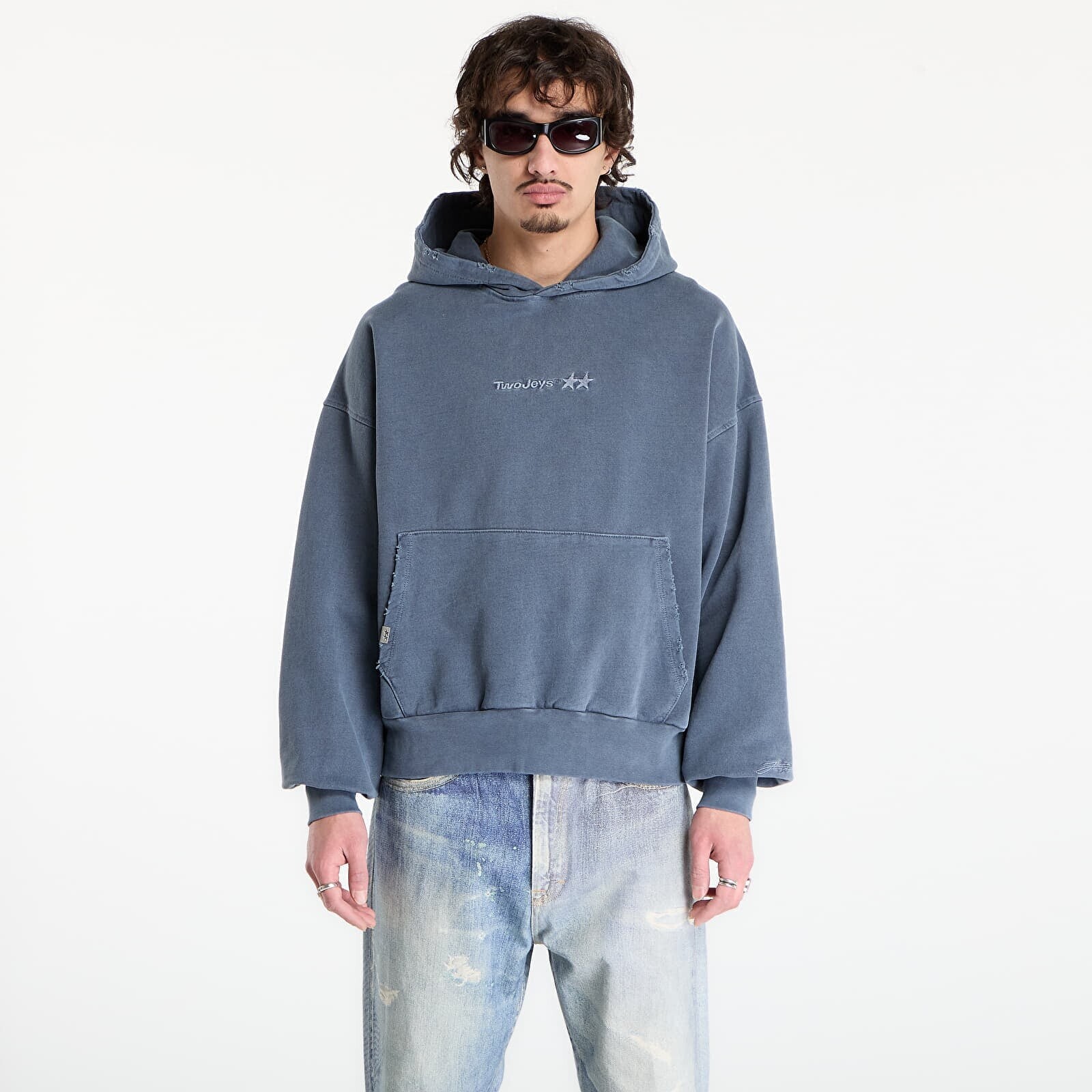 Sweatshirt TwoJeys Icon Hoodie Pigment Dyed Blue XS