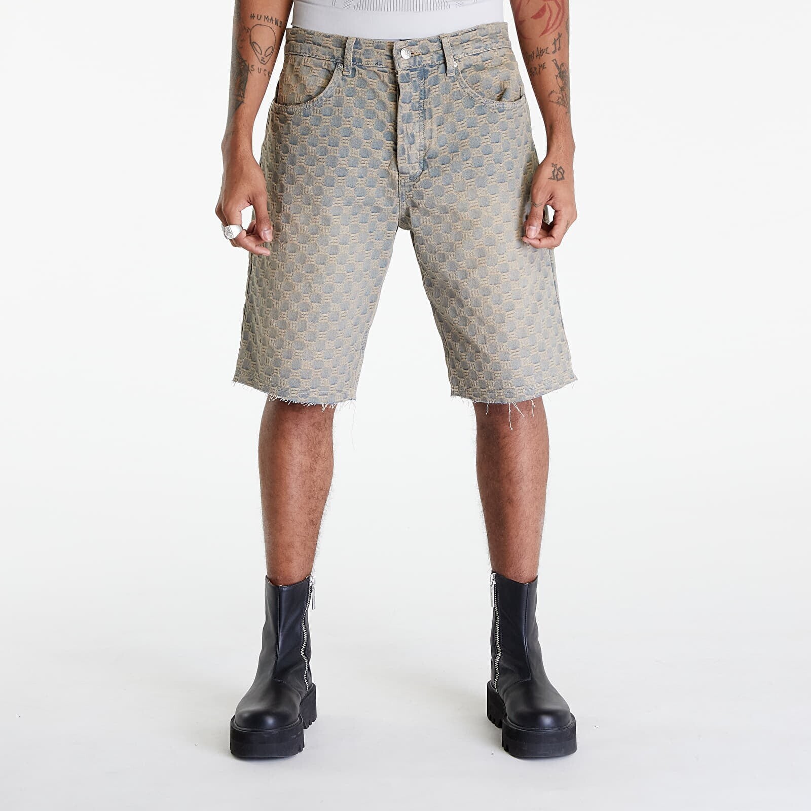 MISBHV Jacquard Denim Monogram Shorts Blue 32