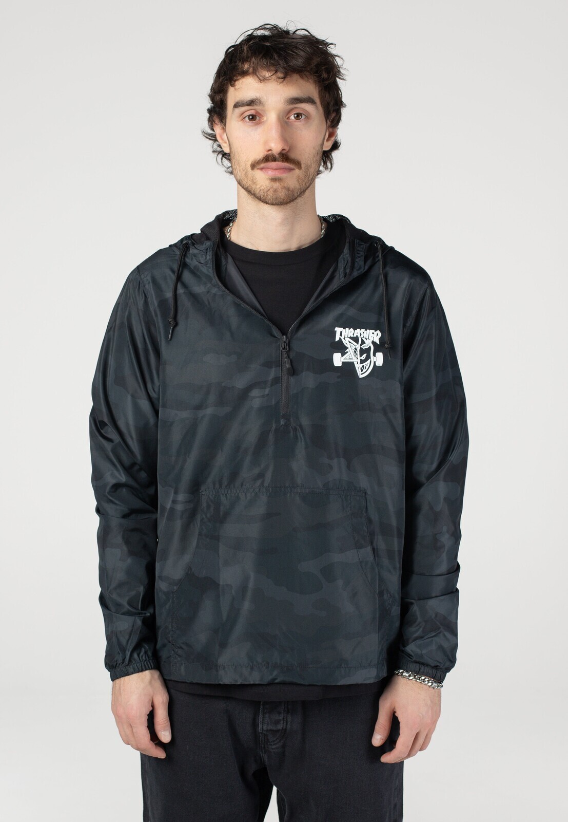 Thrasher x Spitfire - Thrash & Burn Anorak Black/Camo - Jacket