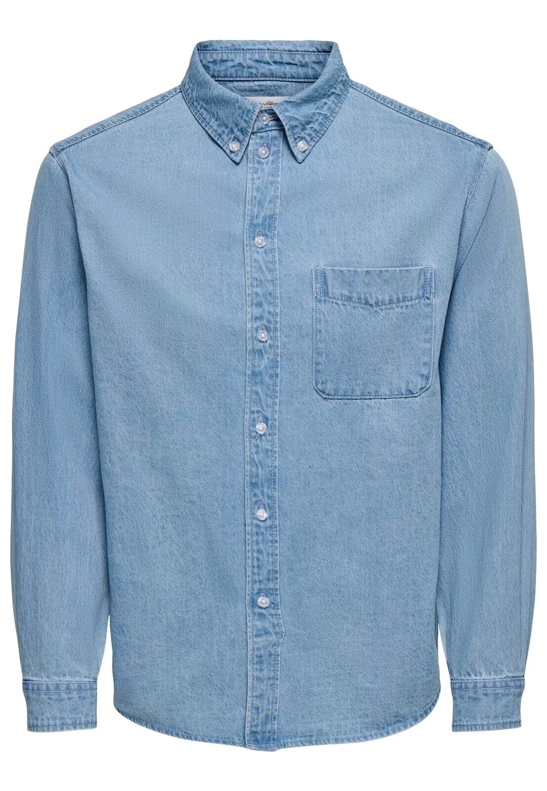 Only & Sons - Orson Light Blue Denim - Shirt - blue - L - 100% Cotton