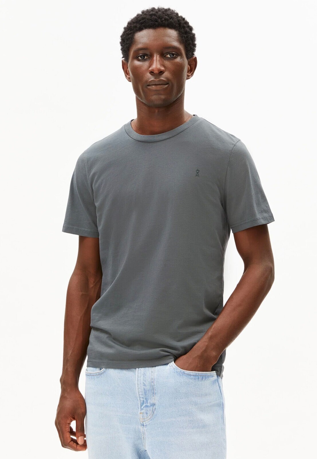 Armedangels - Jaames Space Steel - T-Shirt - grey - L - 100% Organic Cotton