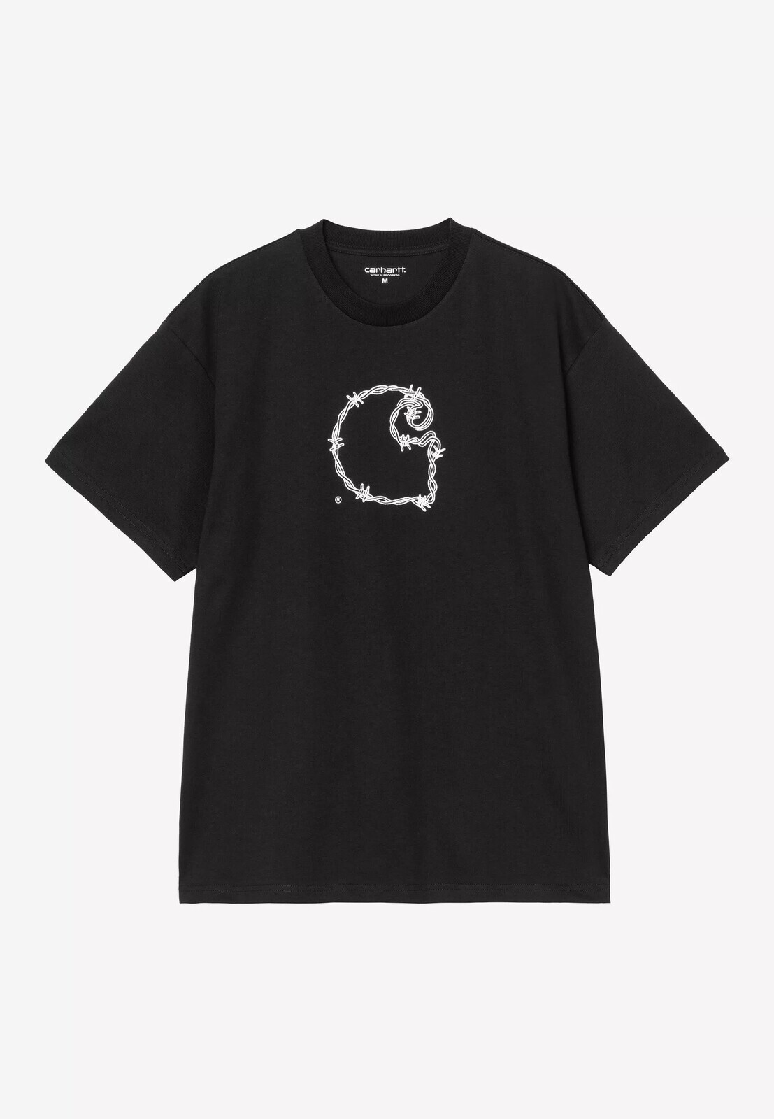 Carhartt WIP - Barbwire C Black - T-Shirt - black - L - 100% Organic Cotton,Jersey