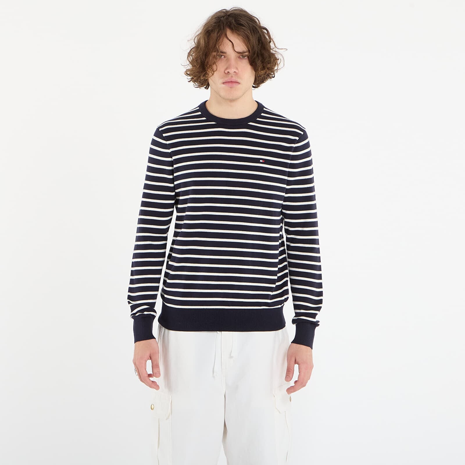 Sweater Tommy Hilfiger Essential Ssnl Cotton Crew Neck Desert Sky/ Ivory L